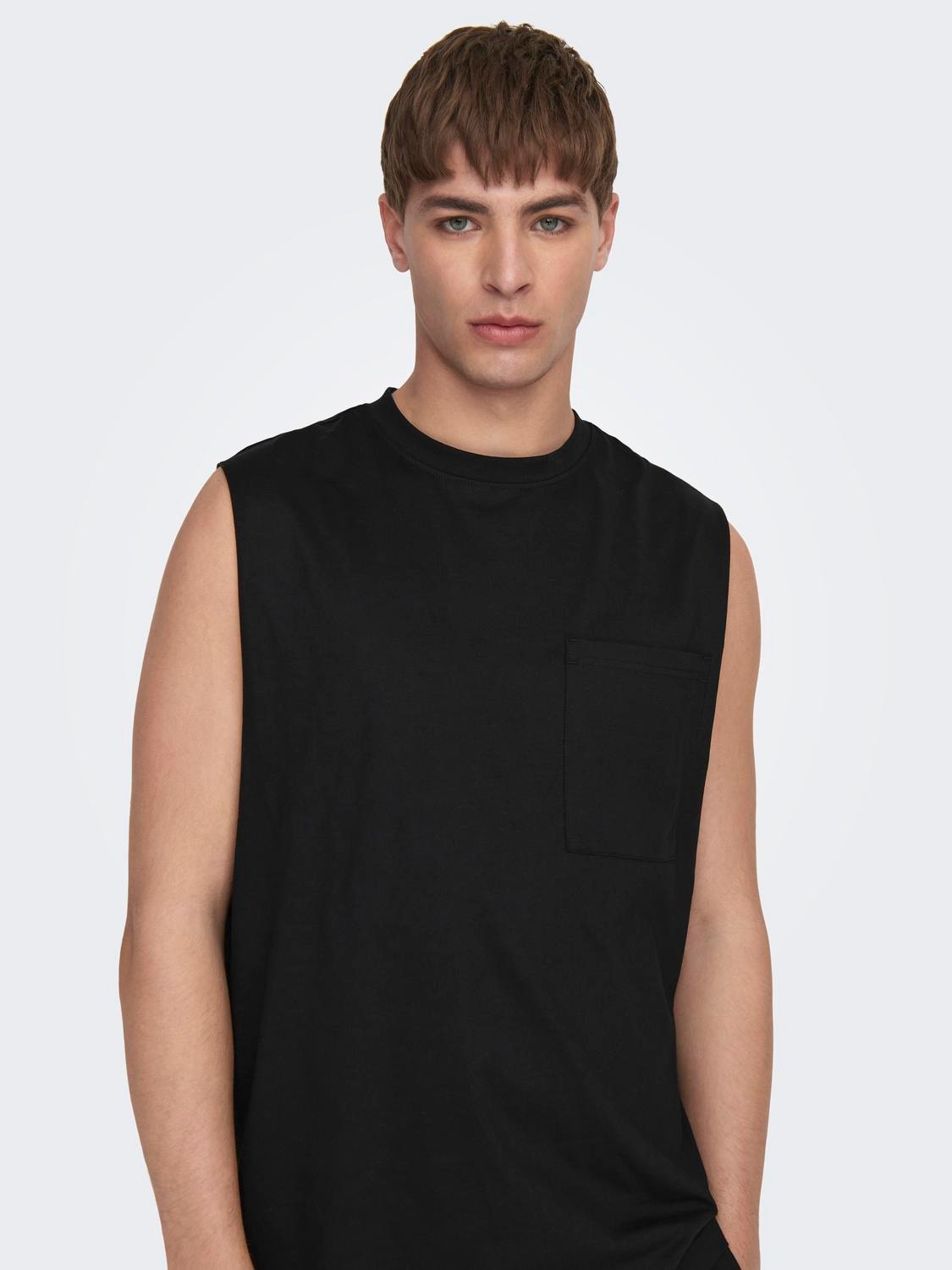 ONLY & SONS Relaxed Fit Sleeveless T-shirt -Black - 22025300