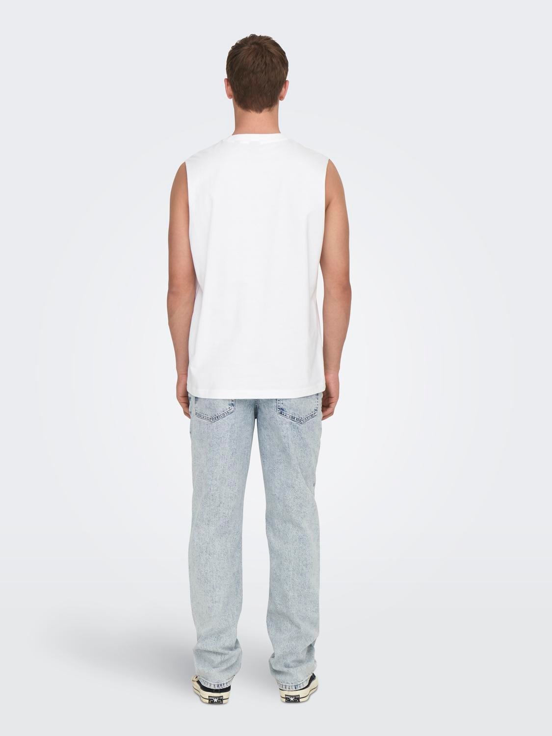 ONLY & SONS Relaxed fit O-hals T-shirts -White - 22025300