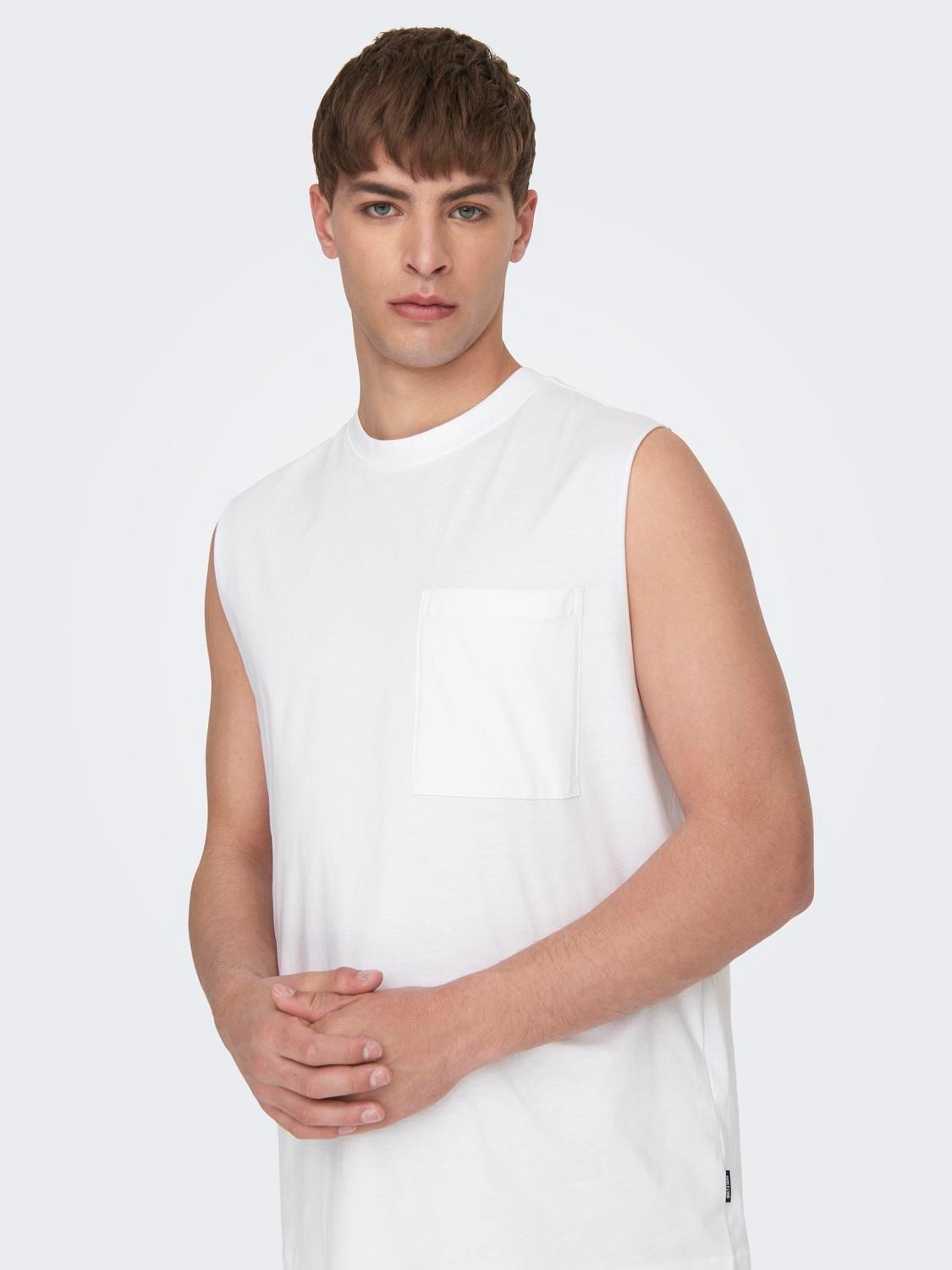 ONLY & SONS Relaxed fit O-hals T-shirts -White - 22025300