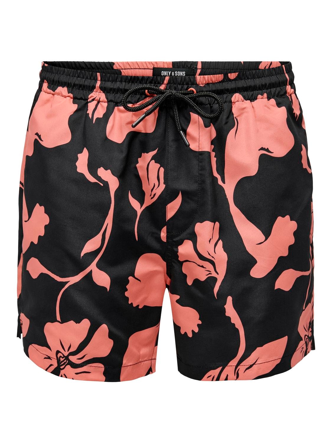 ONLY & SONS Printed swim shorts -Black - 22025375