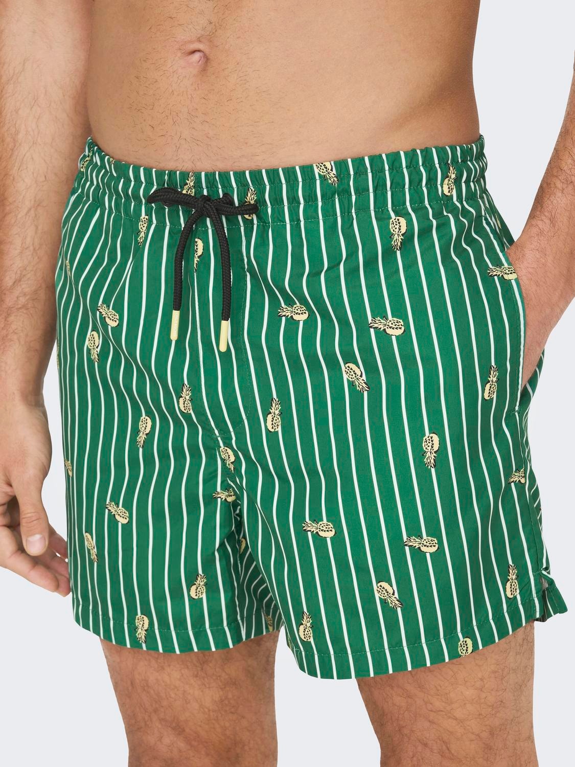 ONLY & SONS Printed Swim shorts -Verdant Green - 22025380