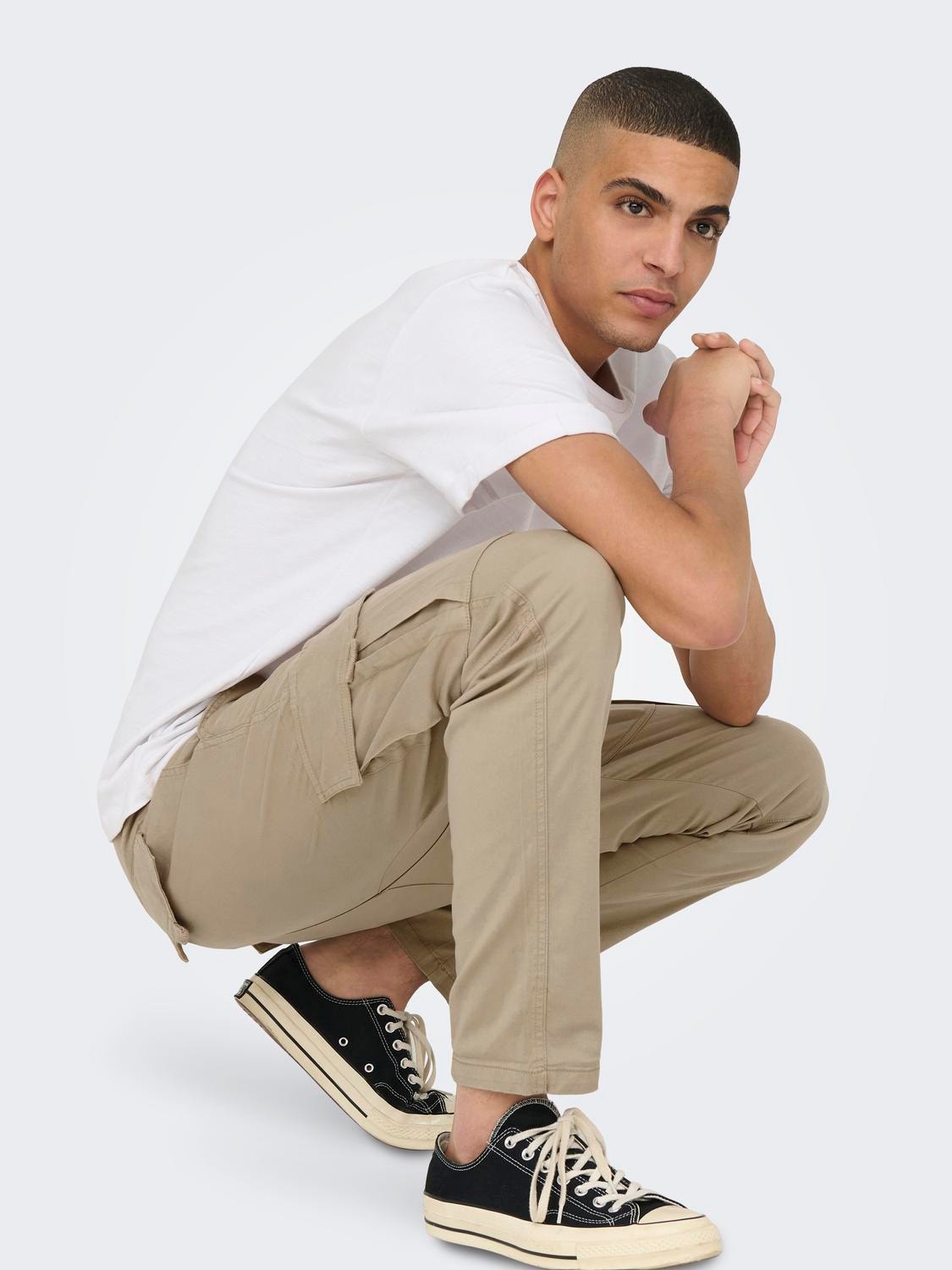 ONLY & SONS Tapered Fit Trousers -Crockery - 22025431