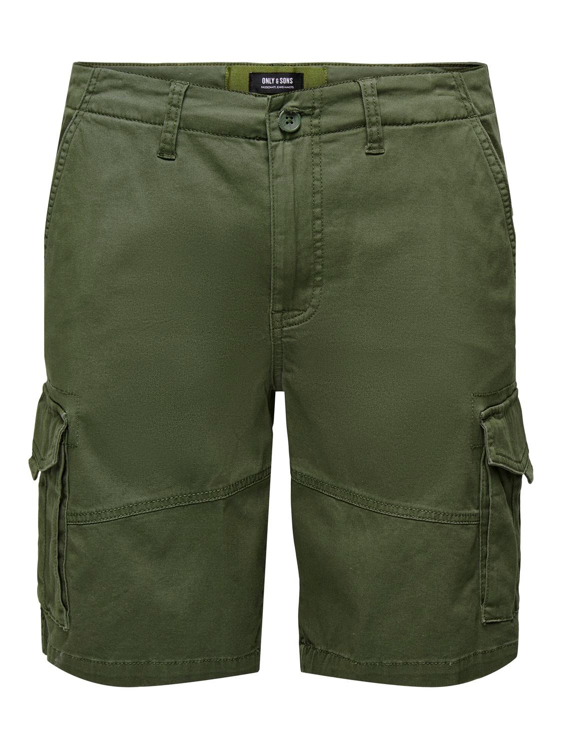 ONLY & SONS Normal geschnitten Cargoshorts -Olive Night - 22025602