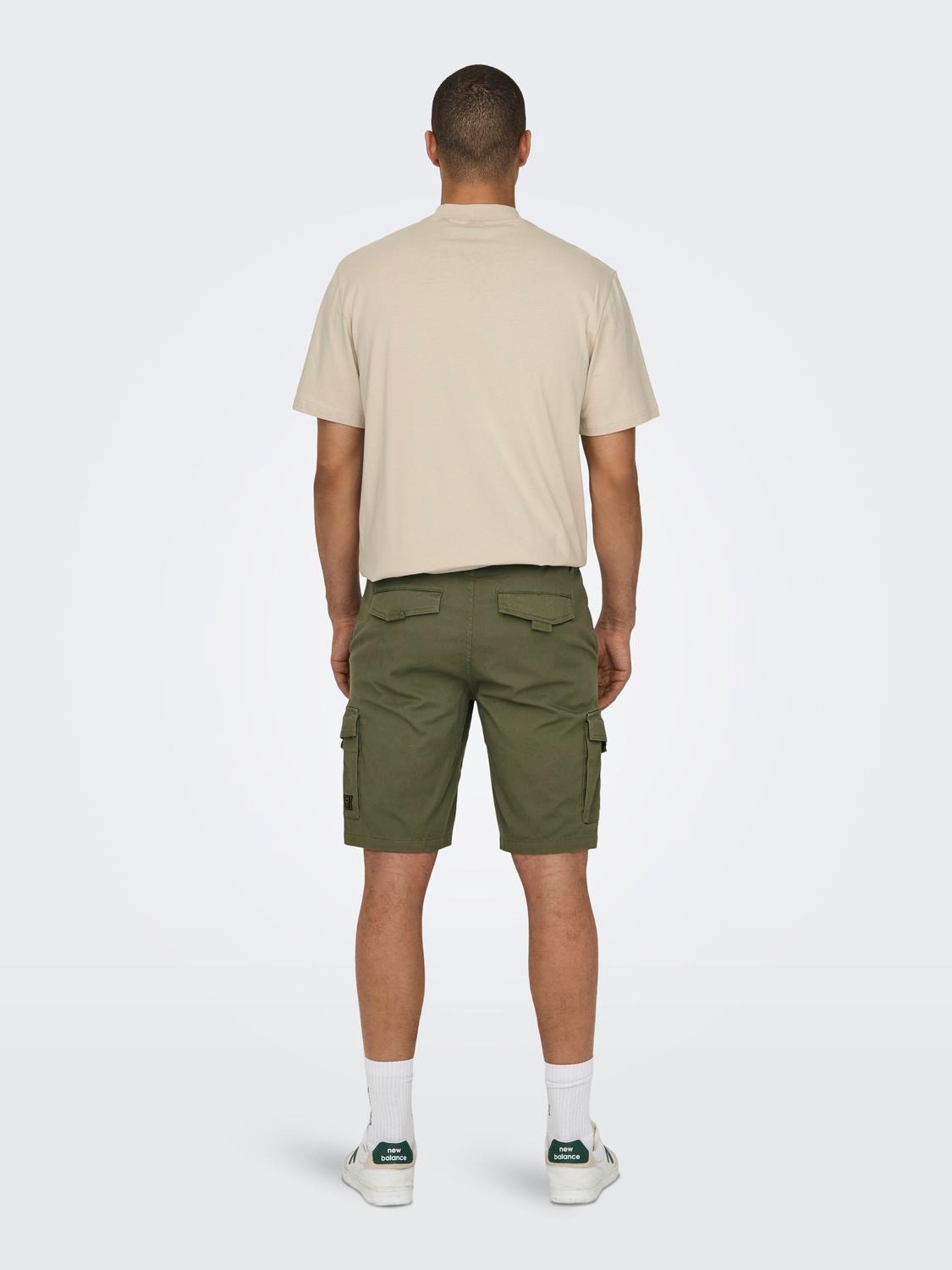 ONLY & SONS Normal geschnitten Cargoshorts -Olive Night - 22025602