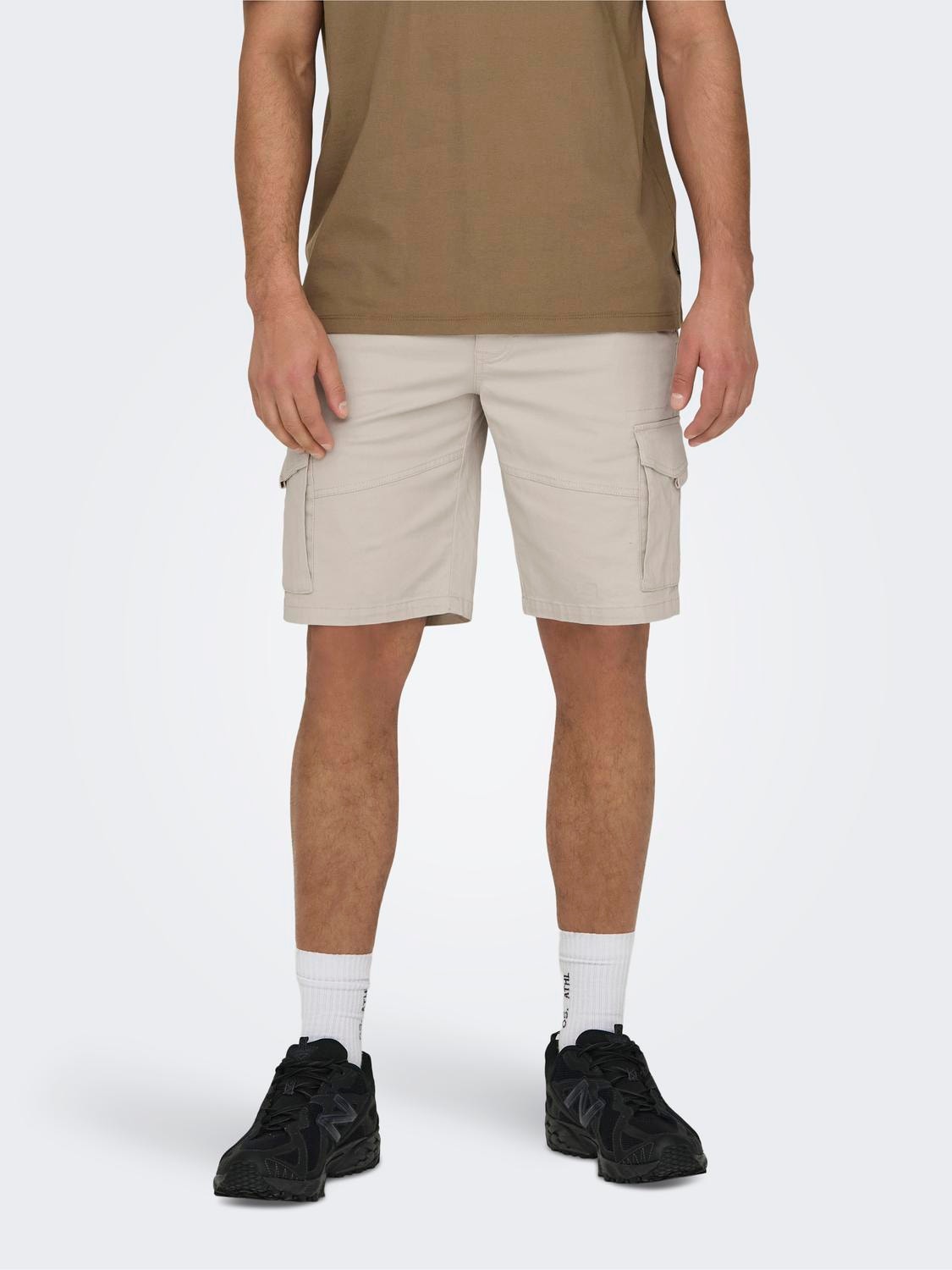 ONLY & SONS Normal passform Cargoshorts -Moonbeam - 22025602