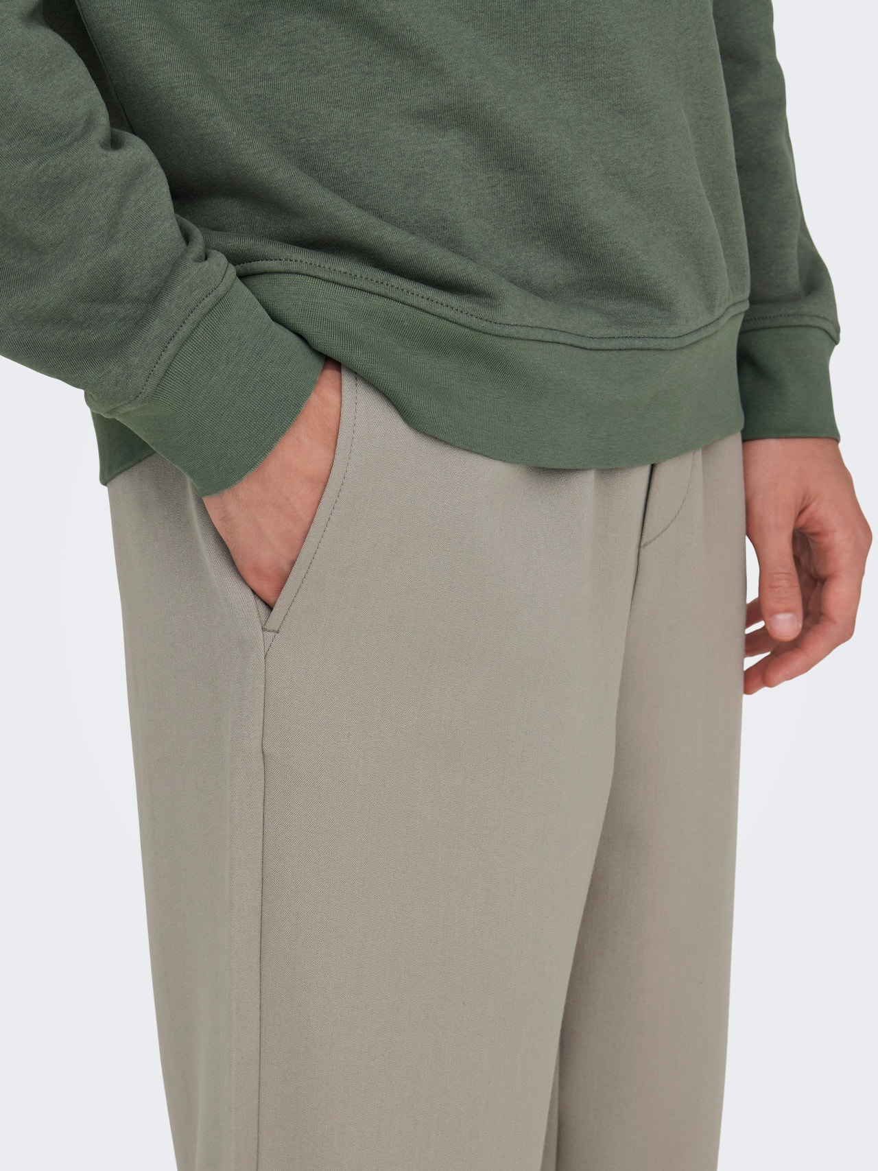 ONLY & SONS Ensfarvet klassiske bukser -Vintage Khaki - 22025664