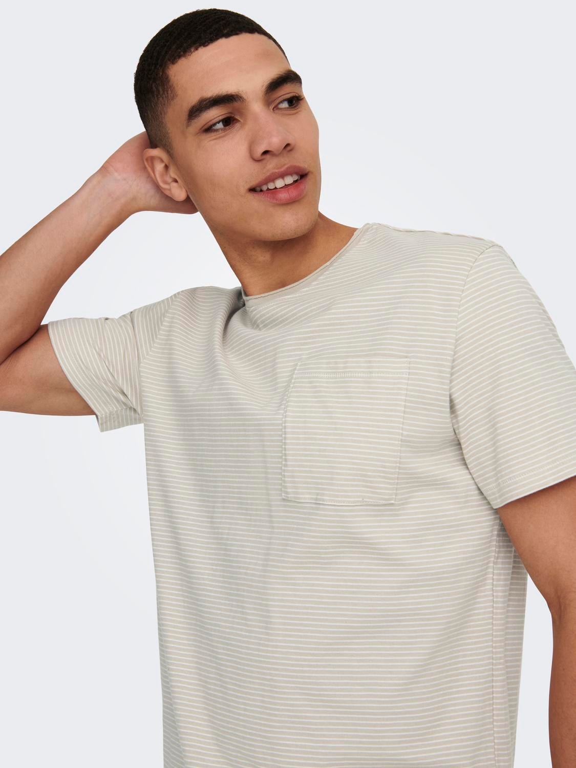 ONLY & SONS Camisetas Corte regular Cuello redondo -Pelican - 22025680