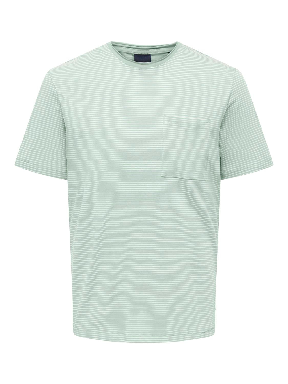 ONLY & SONS Regular Fit Round Neck T-Shirt -Surf Spray - 22025680