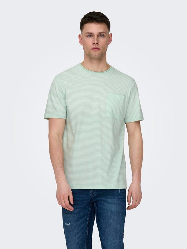 ONLY & SONS Normal passform O-ringning T-shirt - 22025680