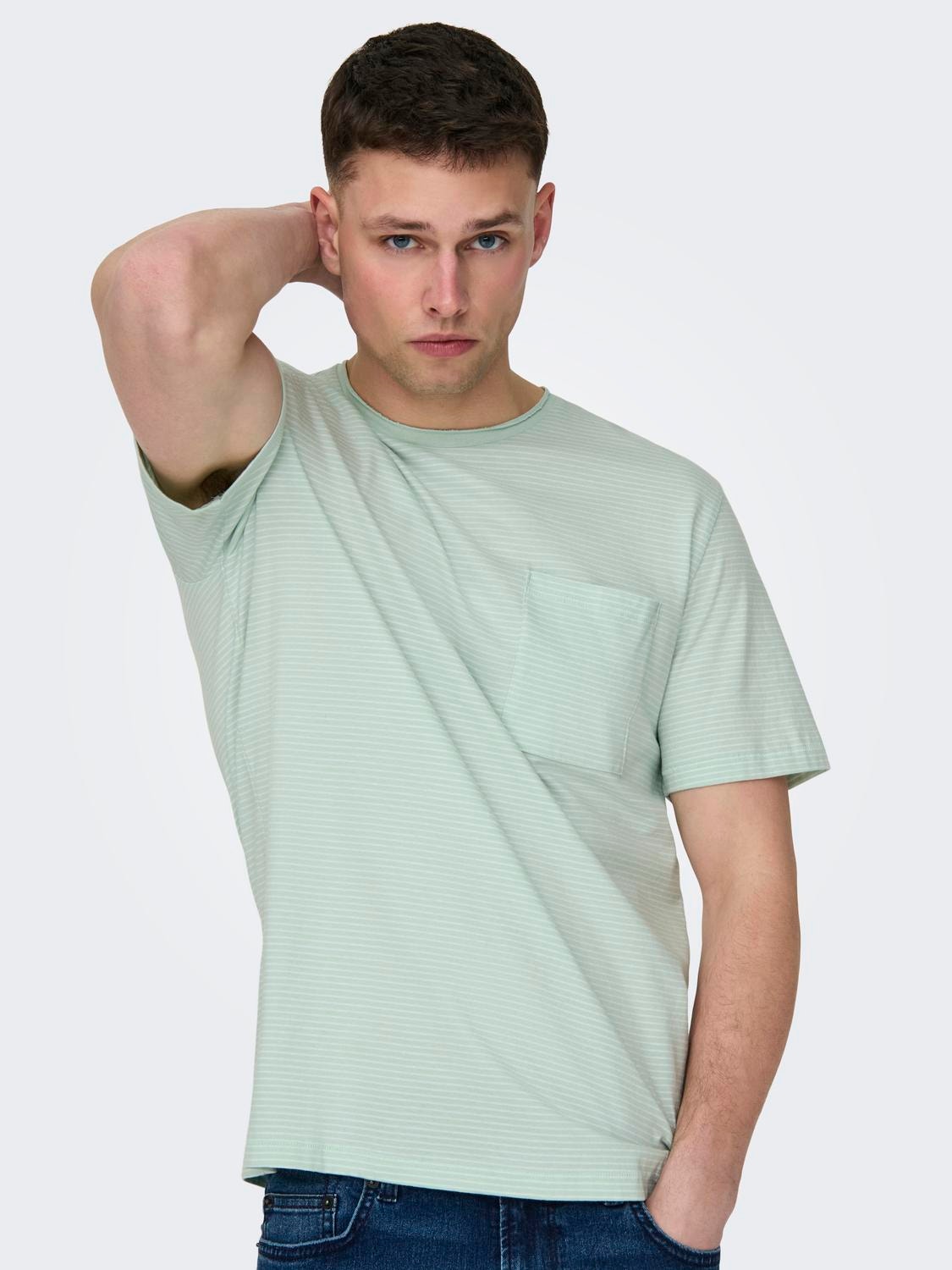 ONLY & SONS Normal passform O-ringning T-shirt -Surf Spray - 22025680