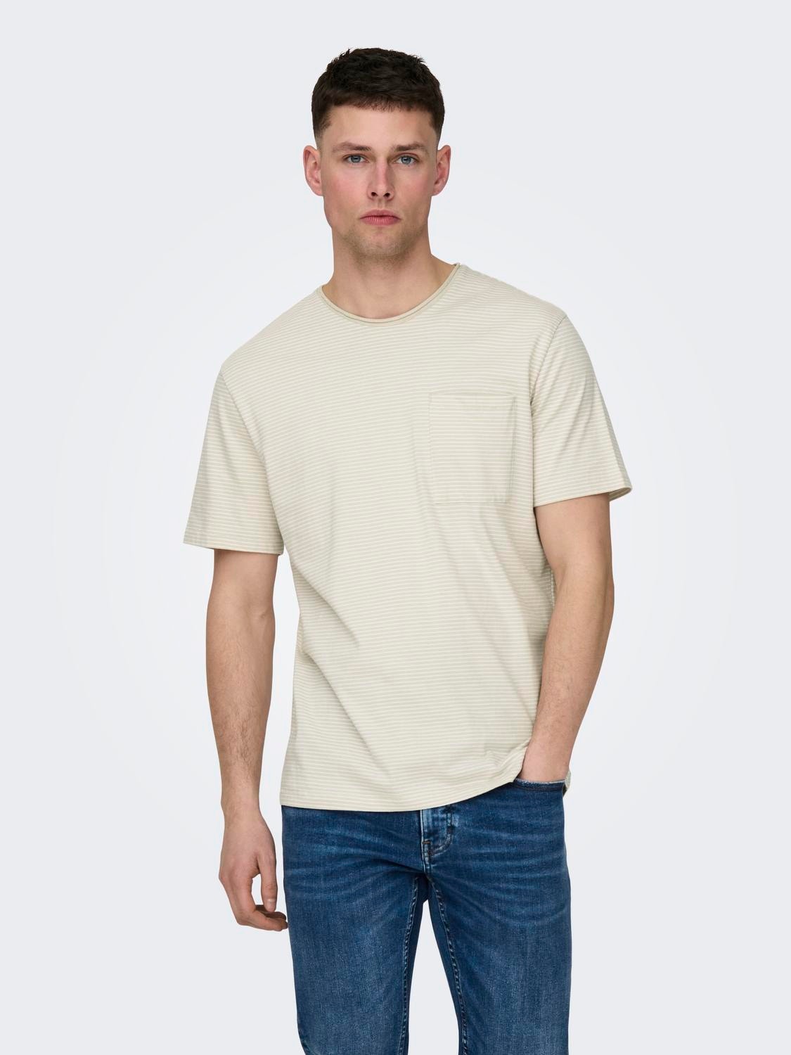 ONLY & SONS Camisetas Corte regular Cuello redondo -White - 22025680