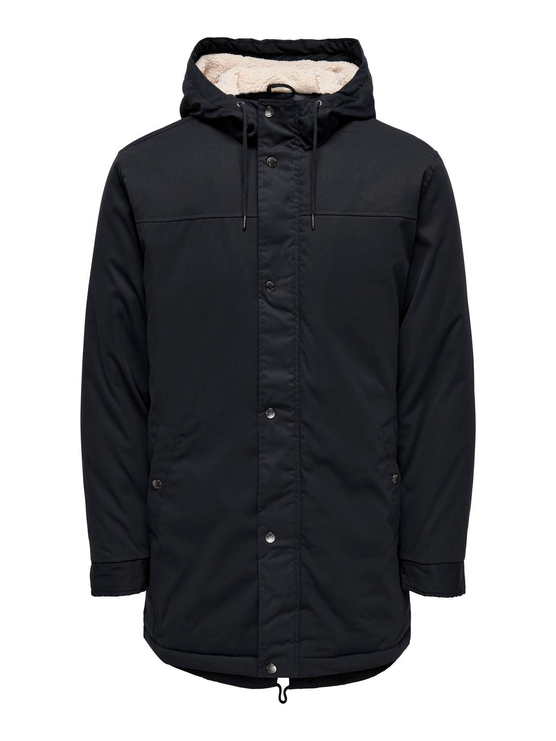 ONLY & SONS Hooded parka jacket -Dark Navy - 22025690