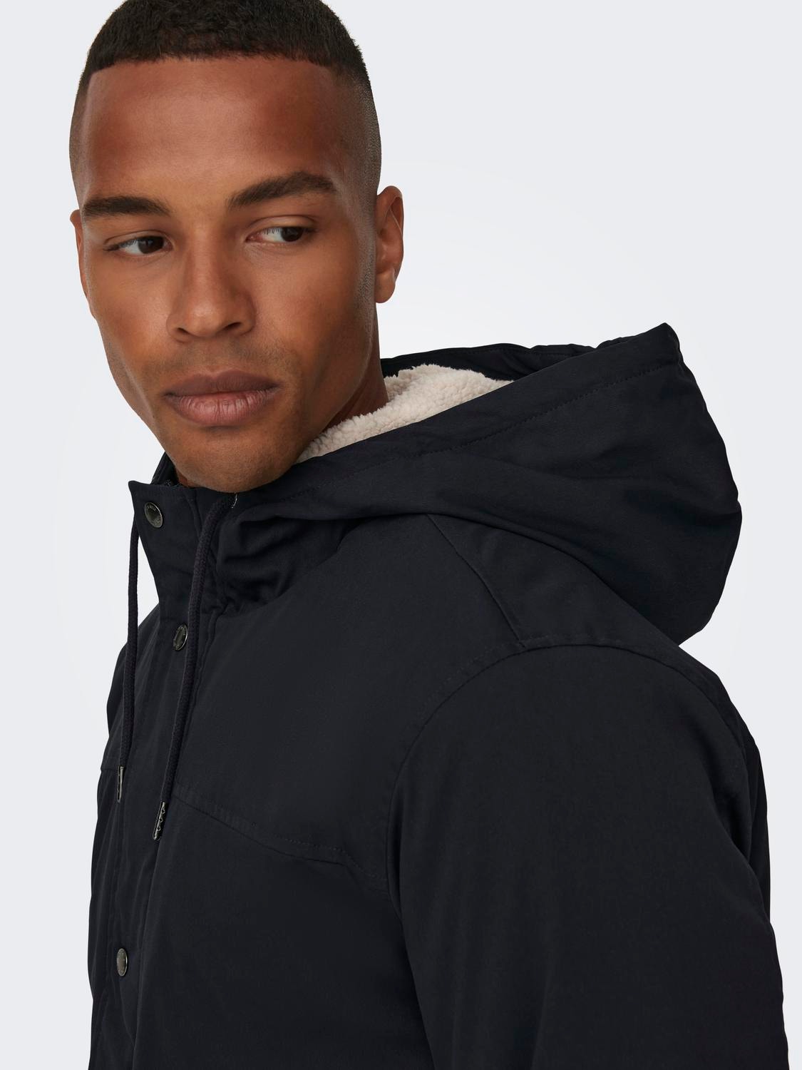 ONLY & SONS Hood with string regulation Parka -Dark Navy - 22025690