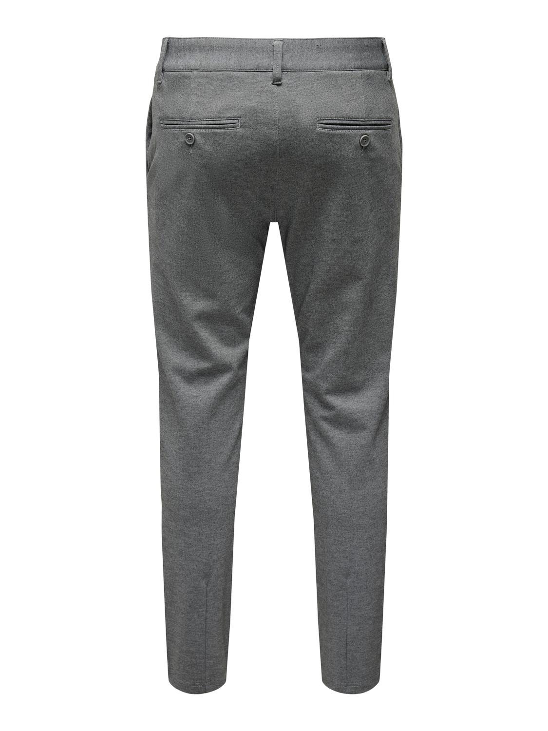 ONLY & SONS Pantalones Corte tapered - cropped Cintura media -Medium Grey Melange - 22025747
