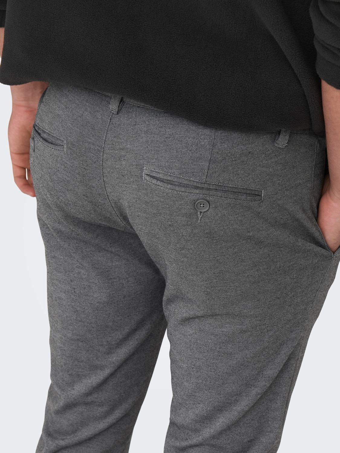 ONLY & SONS Tapered fit - cropped Mid waist Broeken -Medium Grey Melange - 22025747