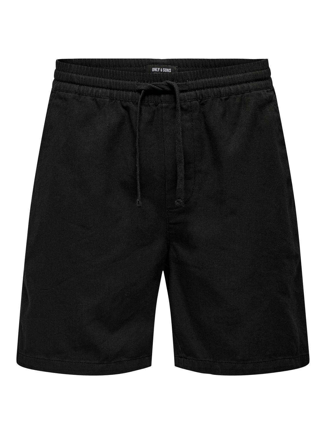 ONLY & SONS Regular Fit Middels høyt snitt Shorts -Black - 22025790