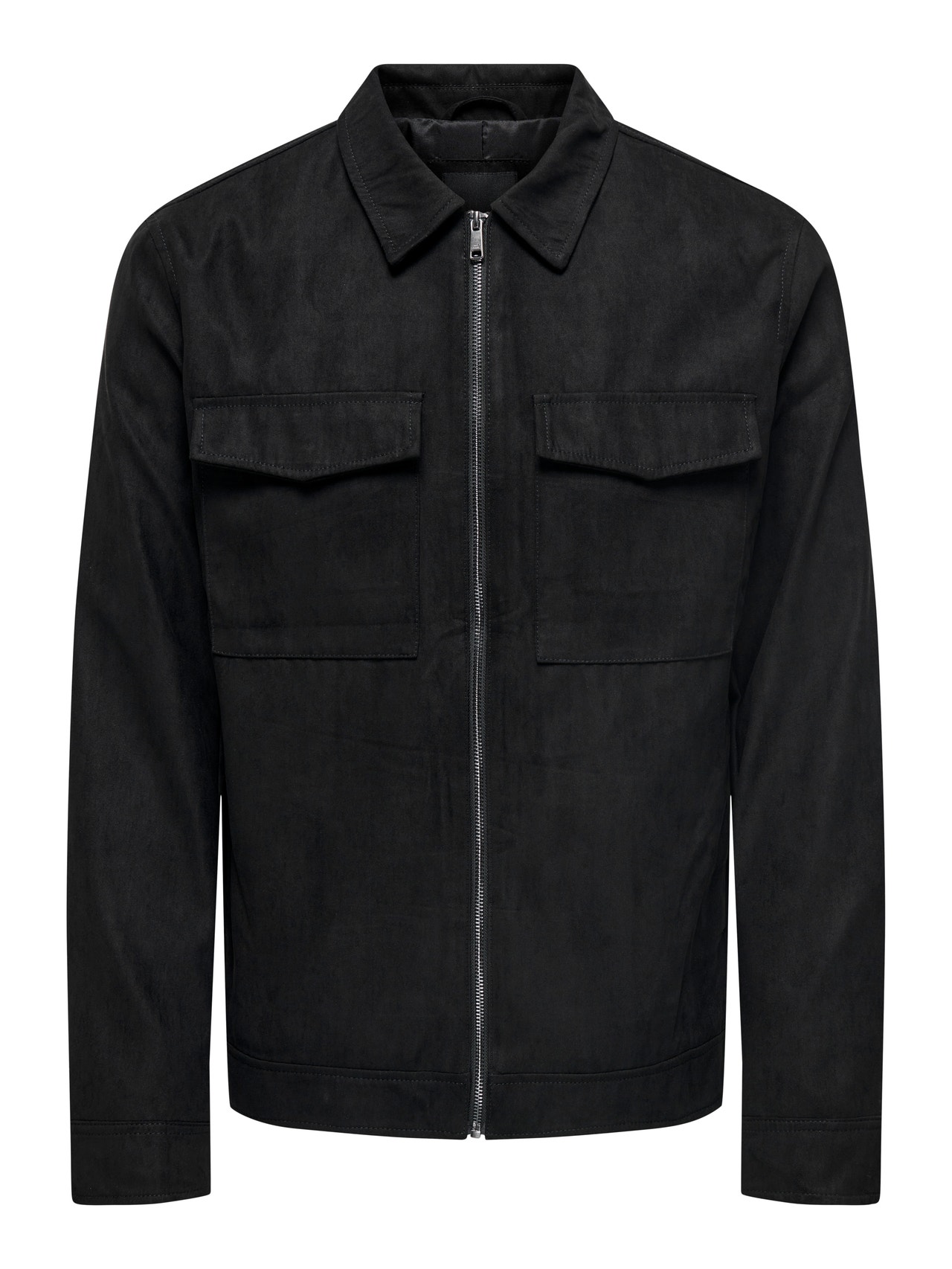 ONLY & SONS Biker jacket with chest pockets -Black - 22025811