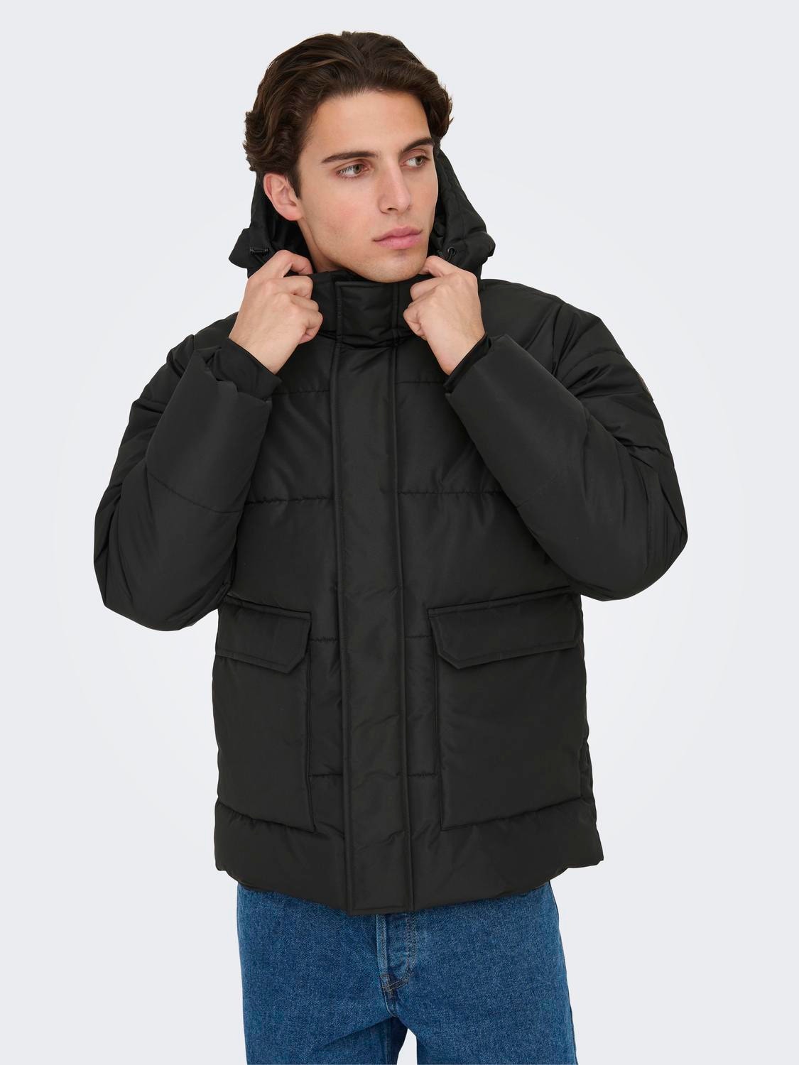 ONLY & SONS Short puffer jacket -Black - 22025825
