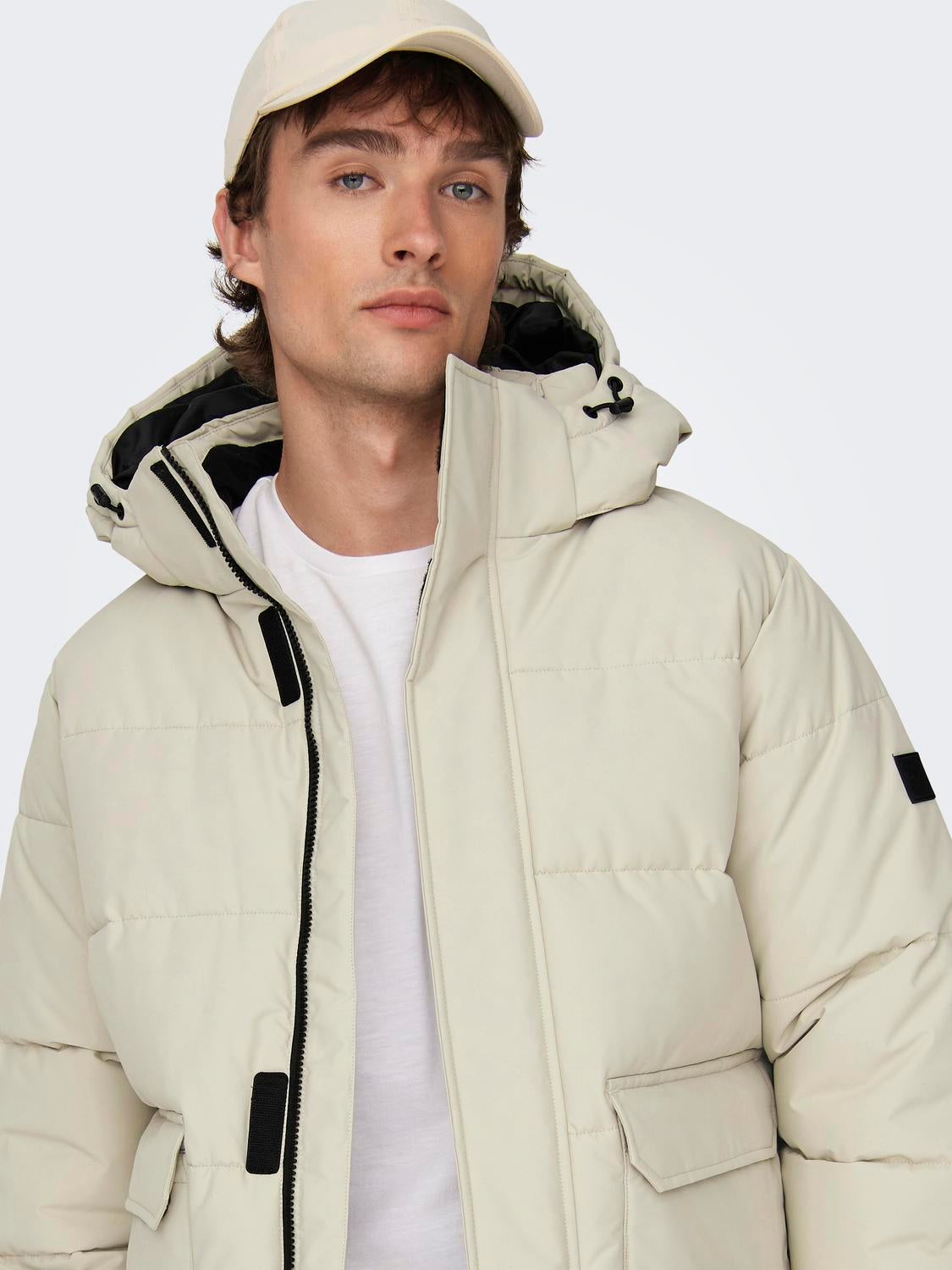 Detachable hood Jacket Light Grey ONLY SONS