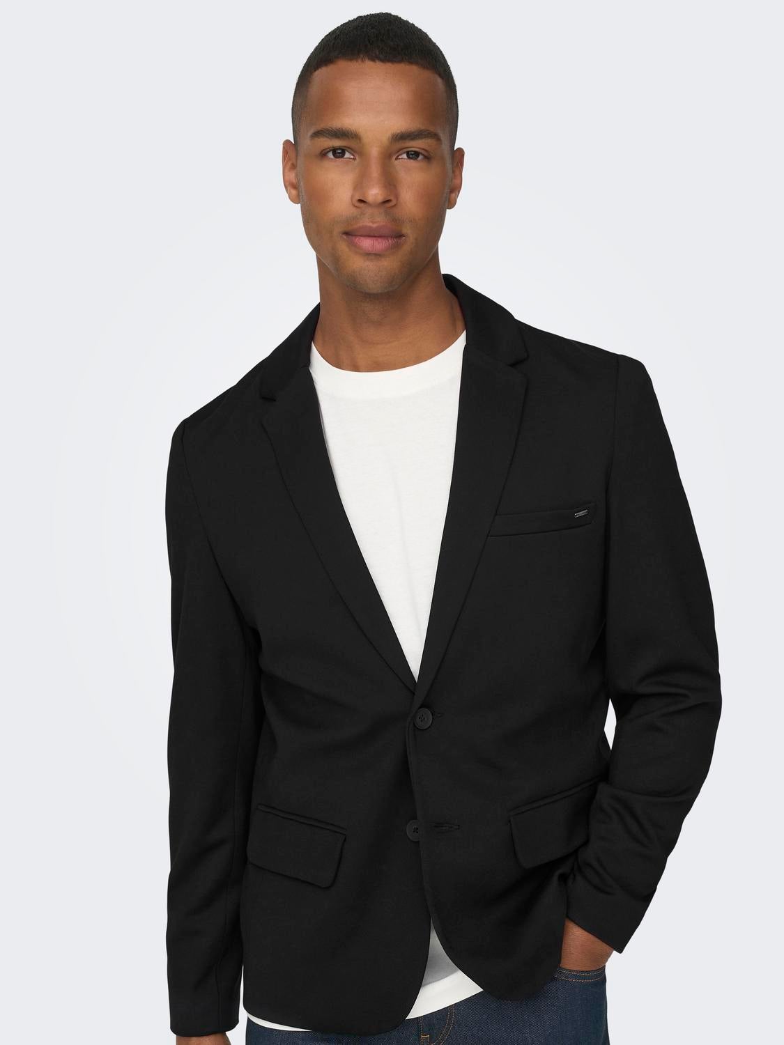 Cotton blazer clearance black