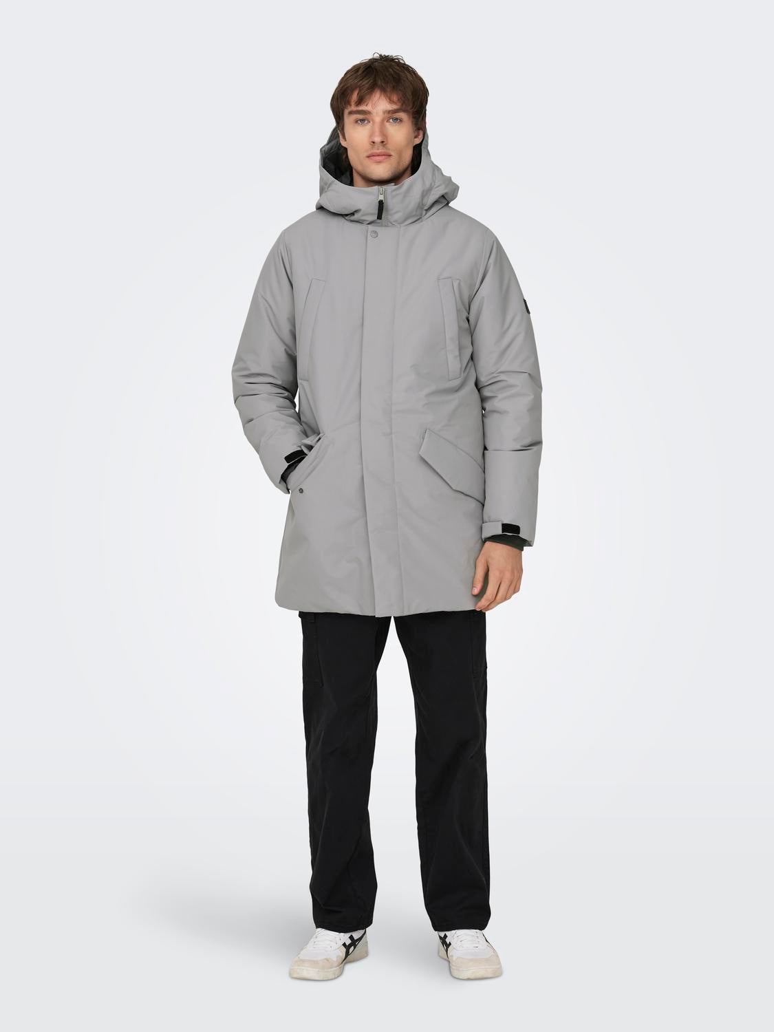 ONSCARL Długa parka | Medium Grey | ONLY & SONS®