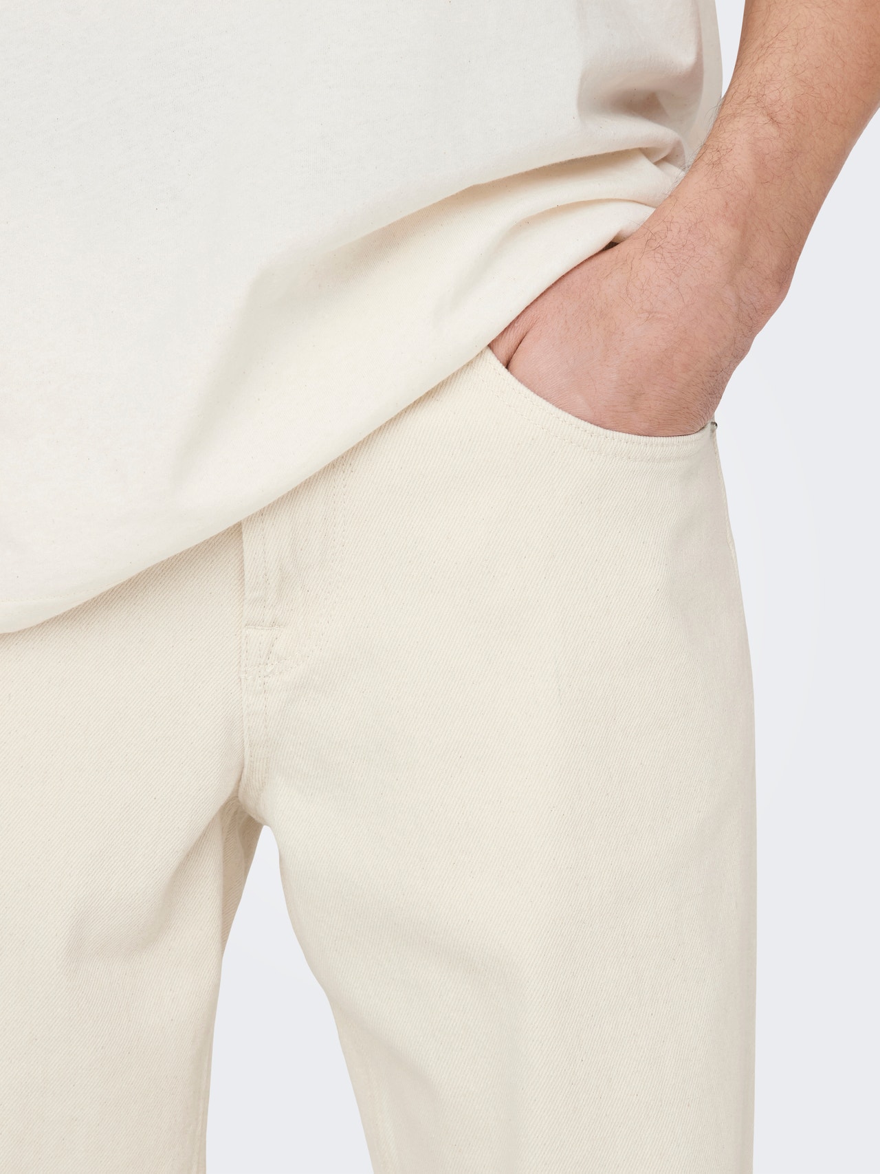 ONLY & SONS Locker geschnitten Mittlere Taille Jeans -Ecru - 22025917