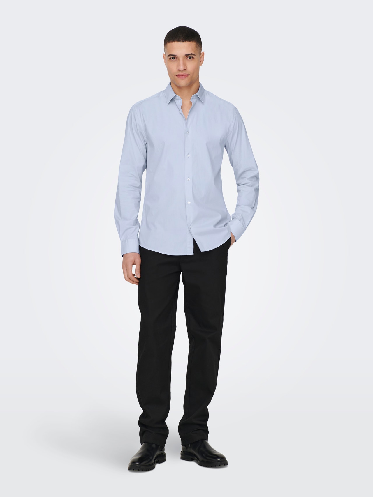 ONLY & SONS Chemises Slim Fit Col chemise -Cashmere Blue - 22026000