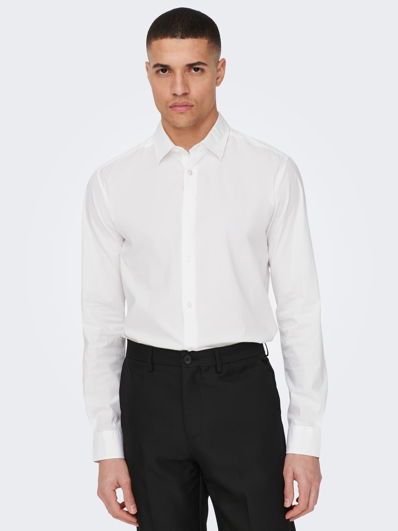 ONLY & SONS Slim fit Overhemd kraag Overhemd -White - 22026000