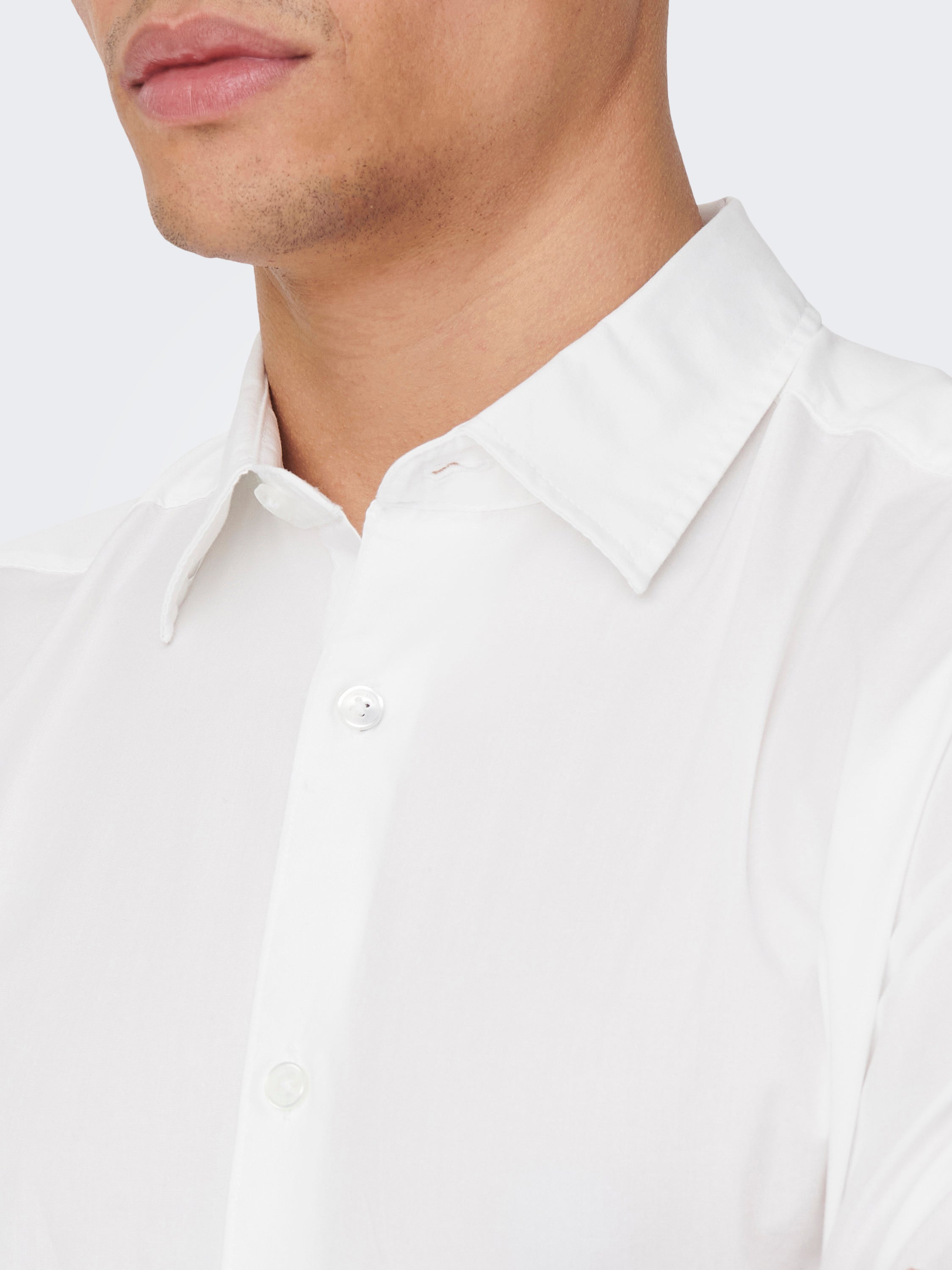 Camisas Corte slim Cuello de camisa Blanco ONLY SONS