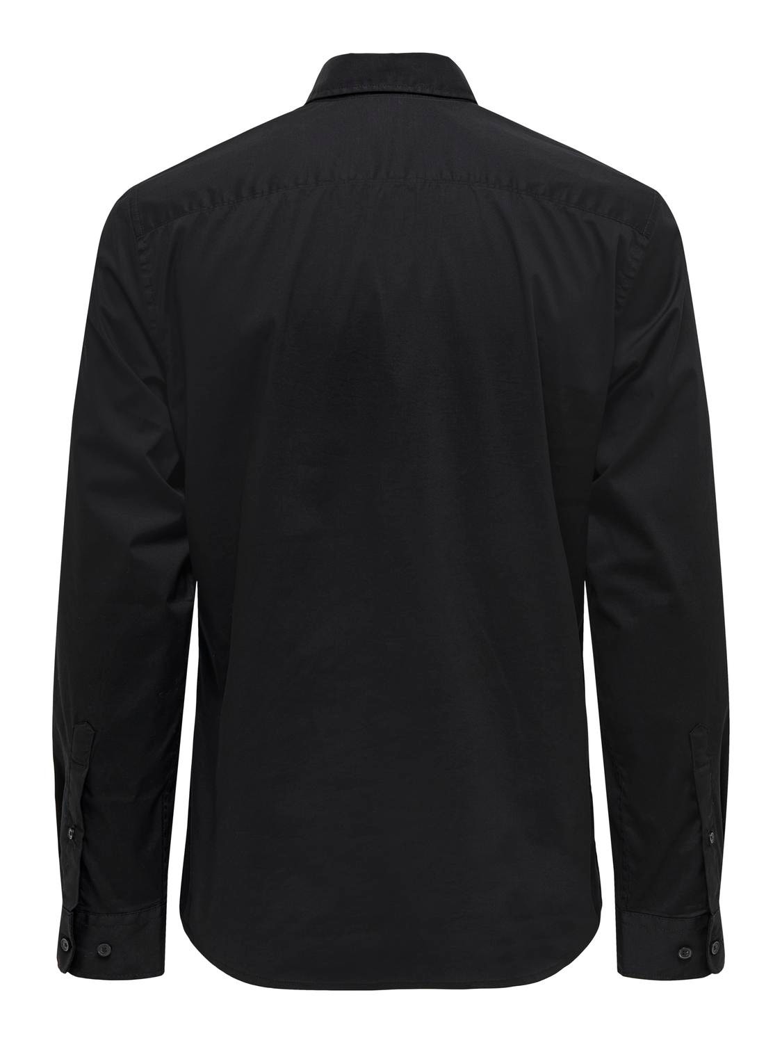 ONLY & SONS Slim fit Overhemd kraag Overhemd -Black - 22026000