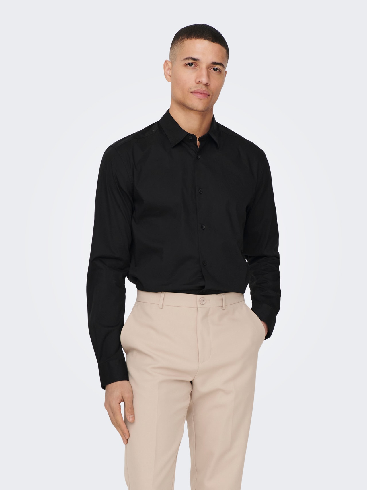 ONLY & SONS Slim fit Overhemd kraag Overhemd -Black - 22026000