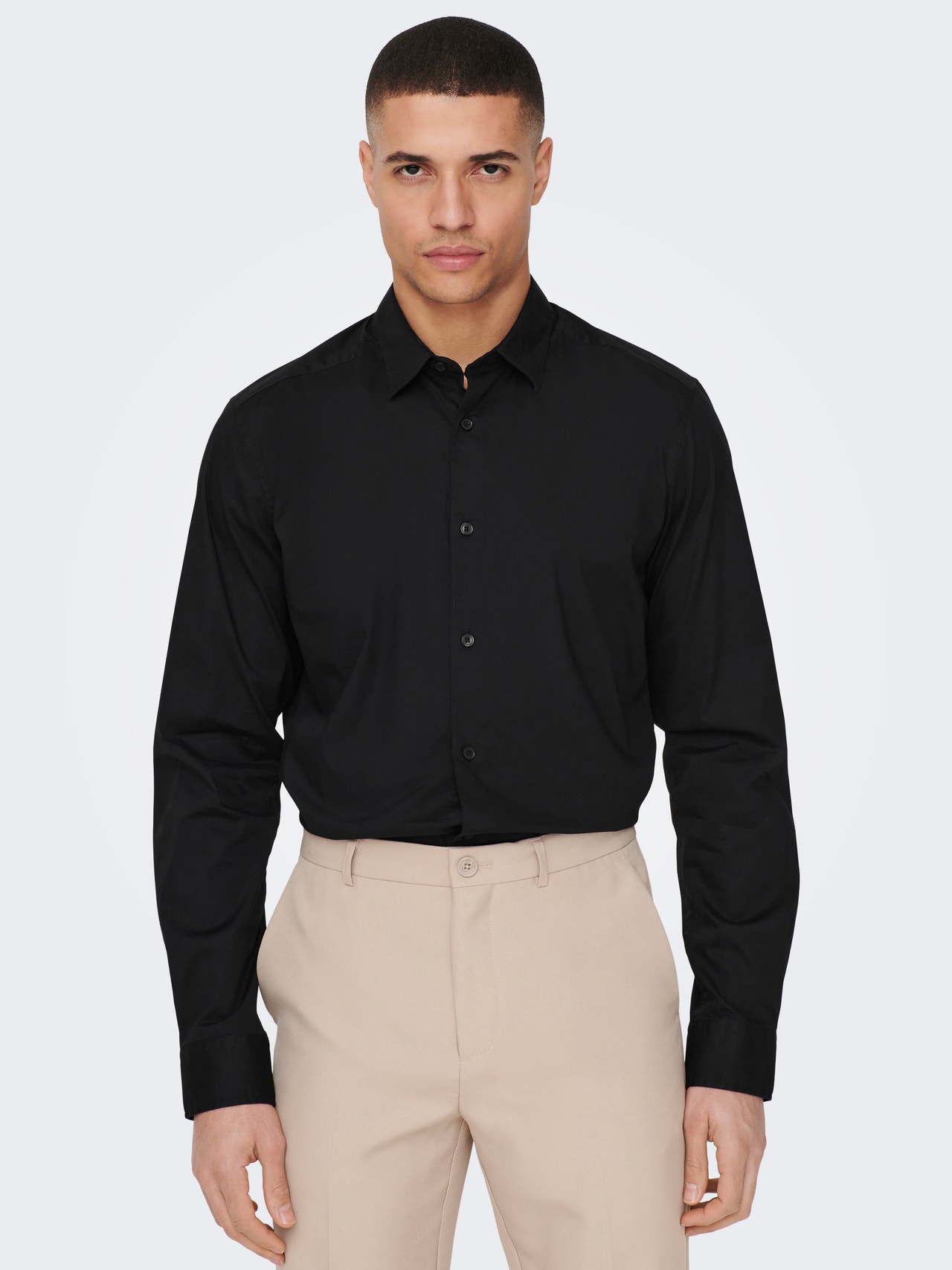 ONLY & SONS Slim Fit Shirt collar Shirt -Black - 22026000