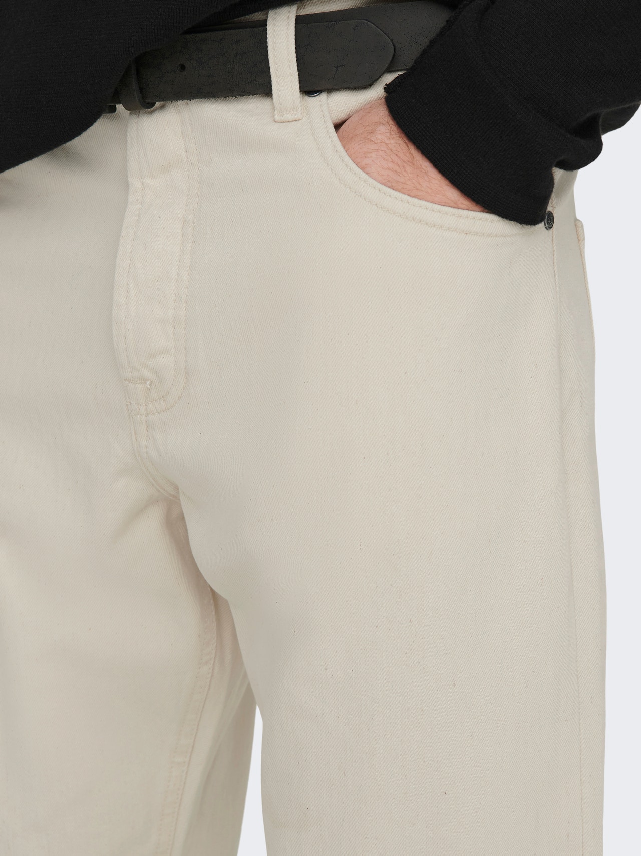 ONLY & SONS Twill-fabric trousers -Ecru - 22026027