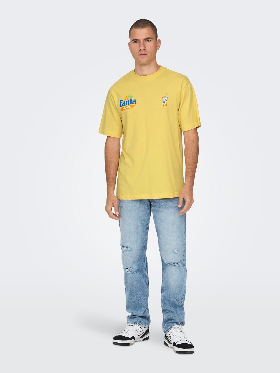 ONLY & SONS Relaxed Fit O-Neck T-Shirt -Cornsilk - 22026049