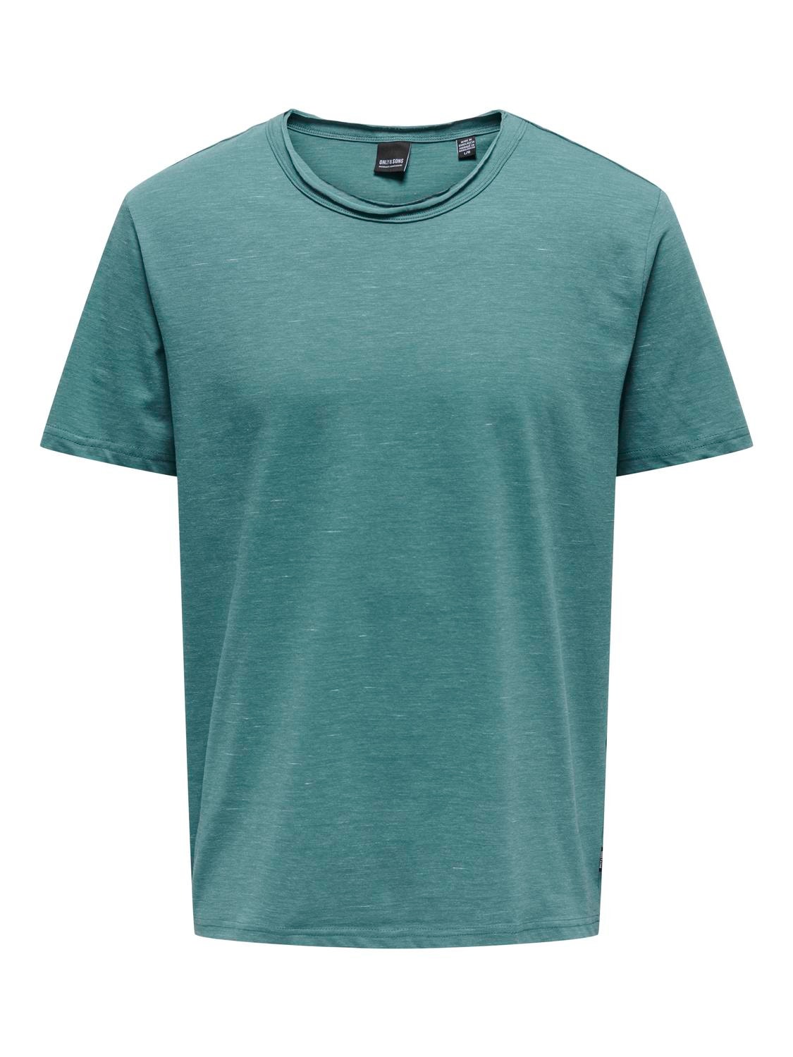 ONLY & SONS Regular Fit Round Neck T-Shirt -Hydro - 22026083