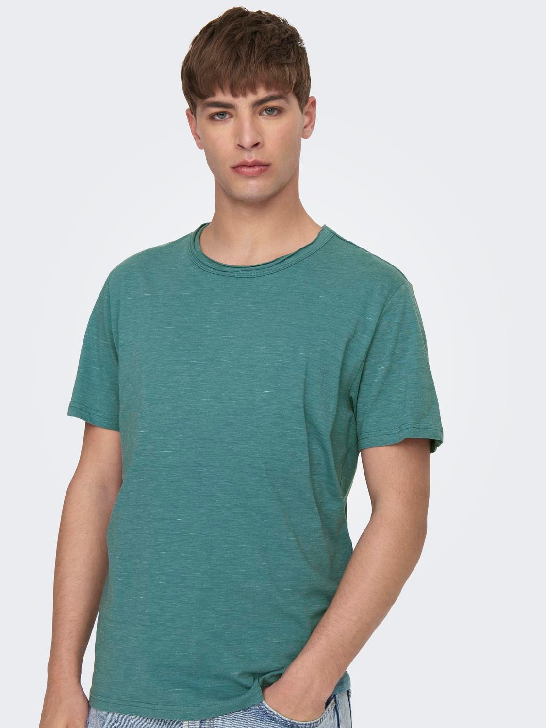 ONLY & SONS Normal passform O-ringning T-shirt -Hydro - 22026083