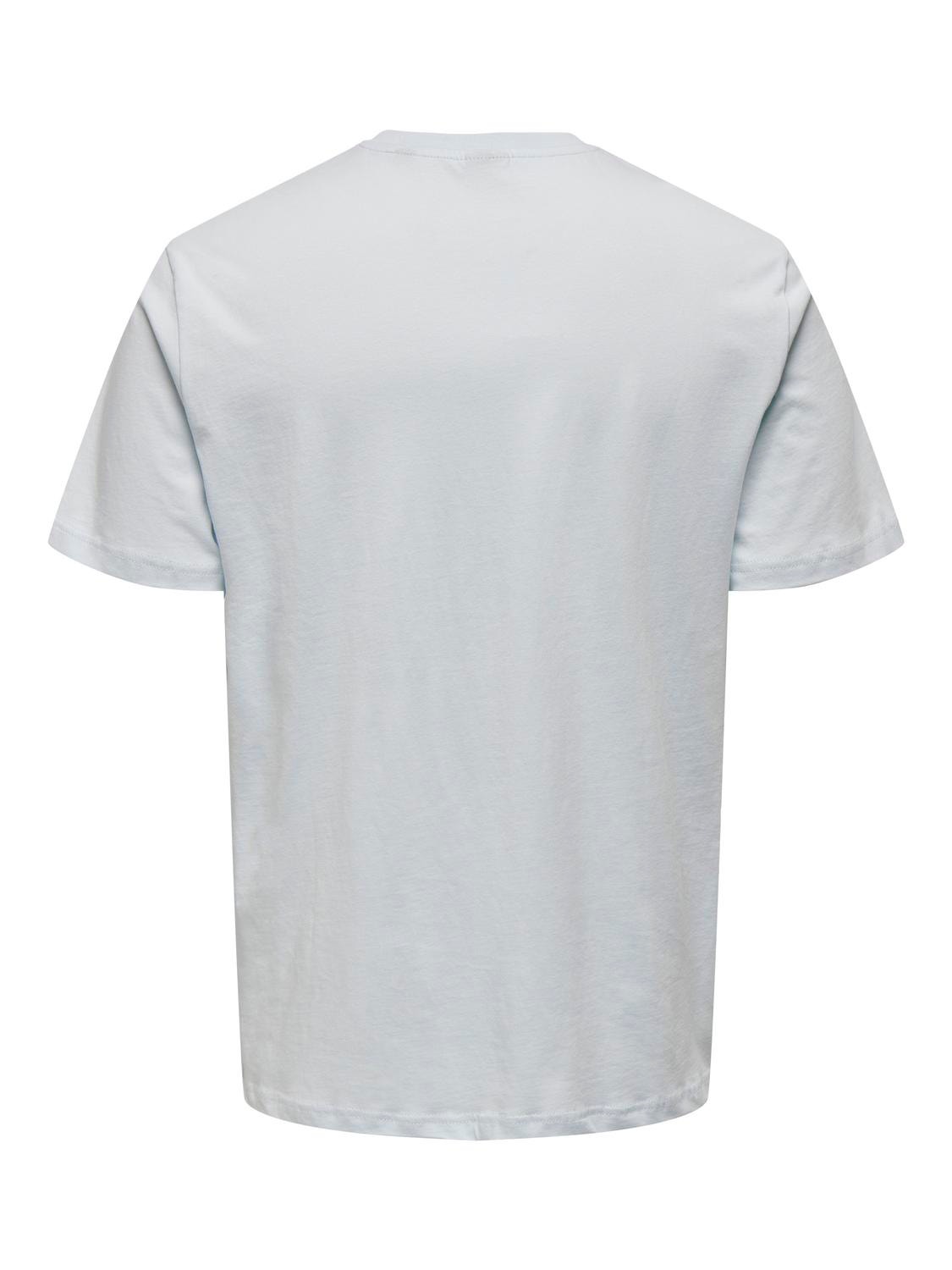 ONLY & SONS T-shirts Regular Fit Col rond -Plein Air - 22026084