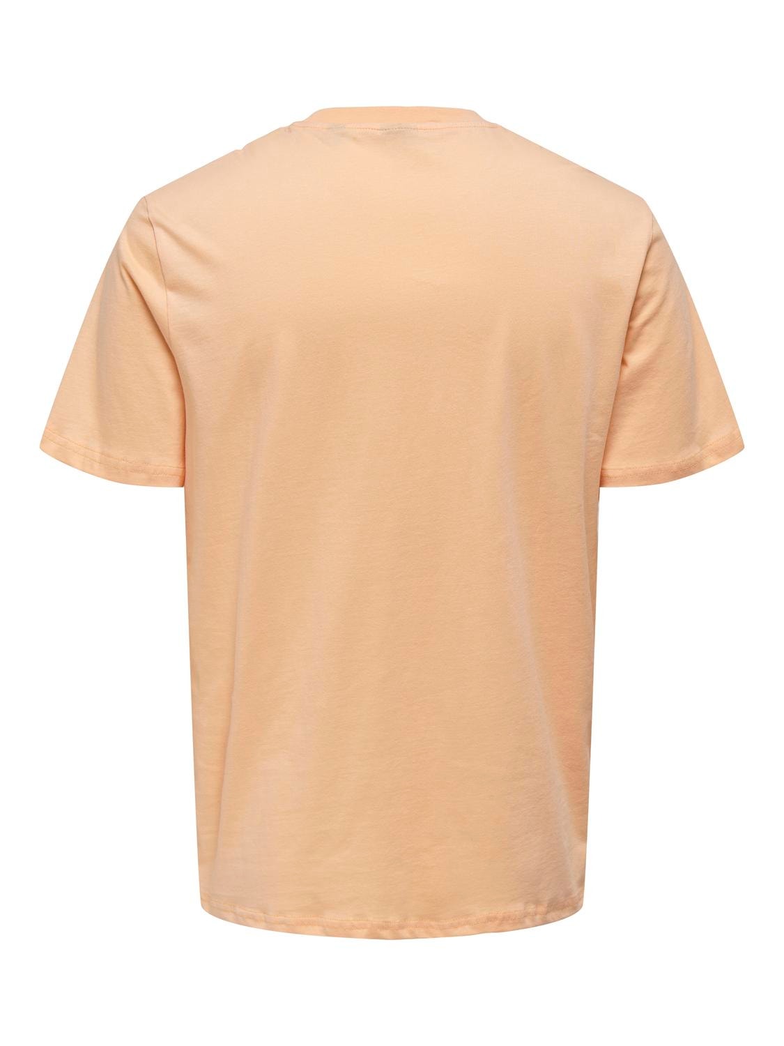ONLY & SONS Normal passform O-ringning T-shirt -Peach Nectar - 22026084