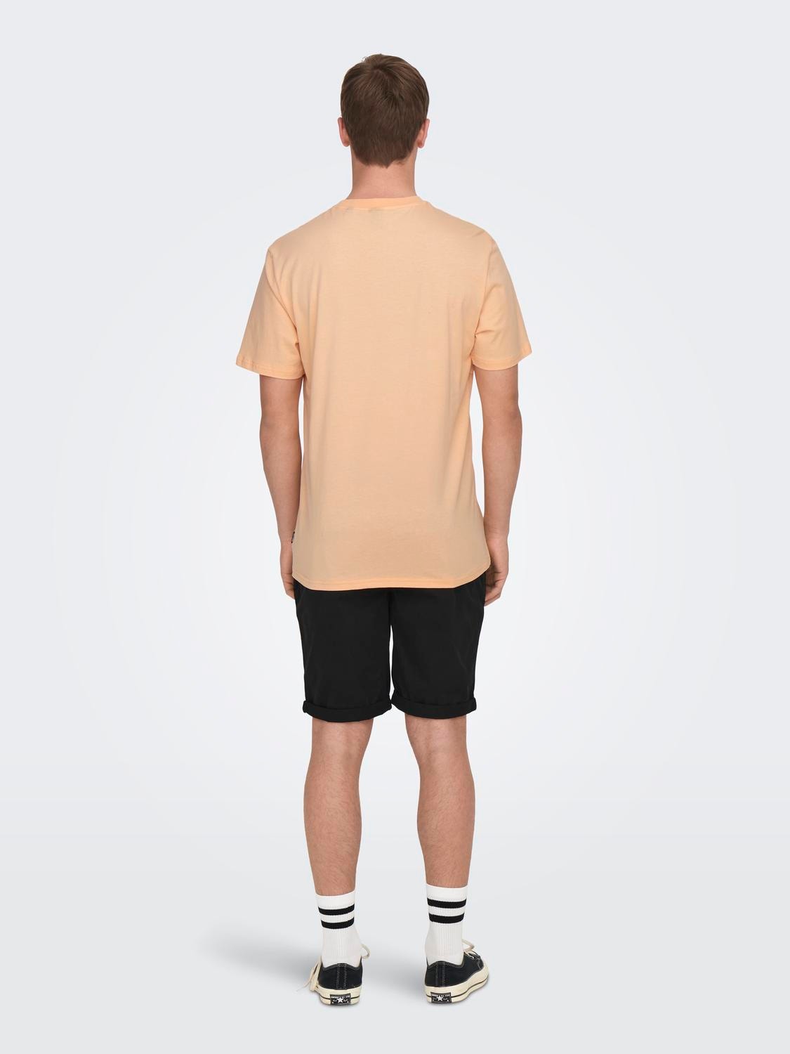 ONLY & SONS Regular Fit O-hals T-skjorte -Peach Nectar - 22026084