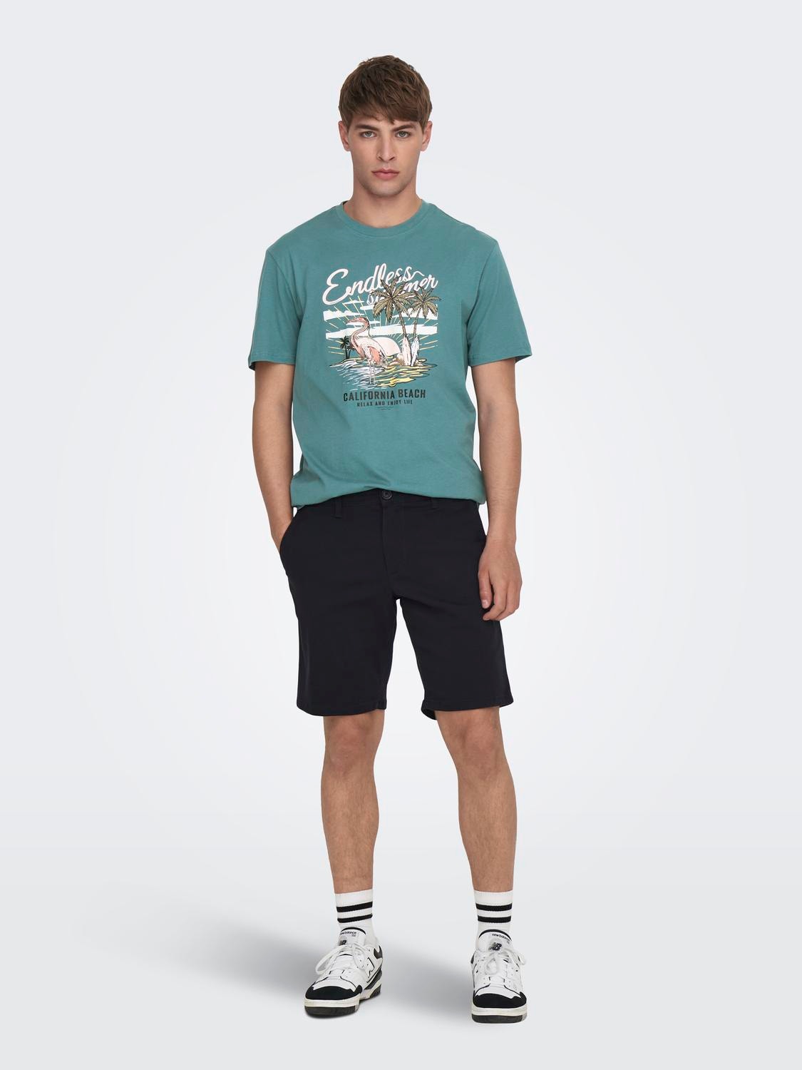 ONLY & SONS O-hals t-shirt med print -Hydro - 22026084