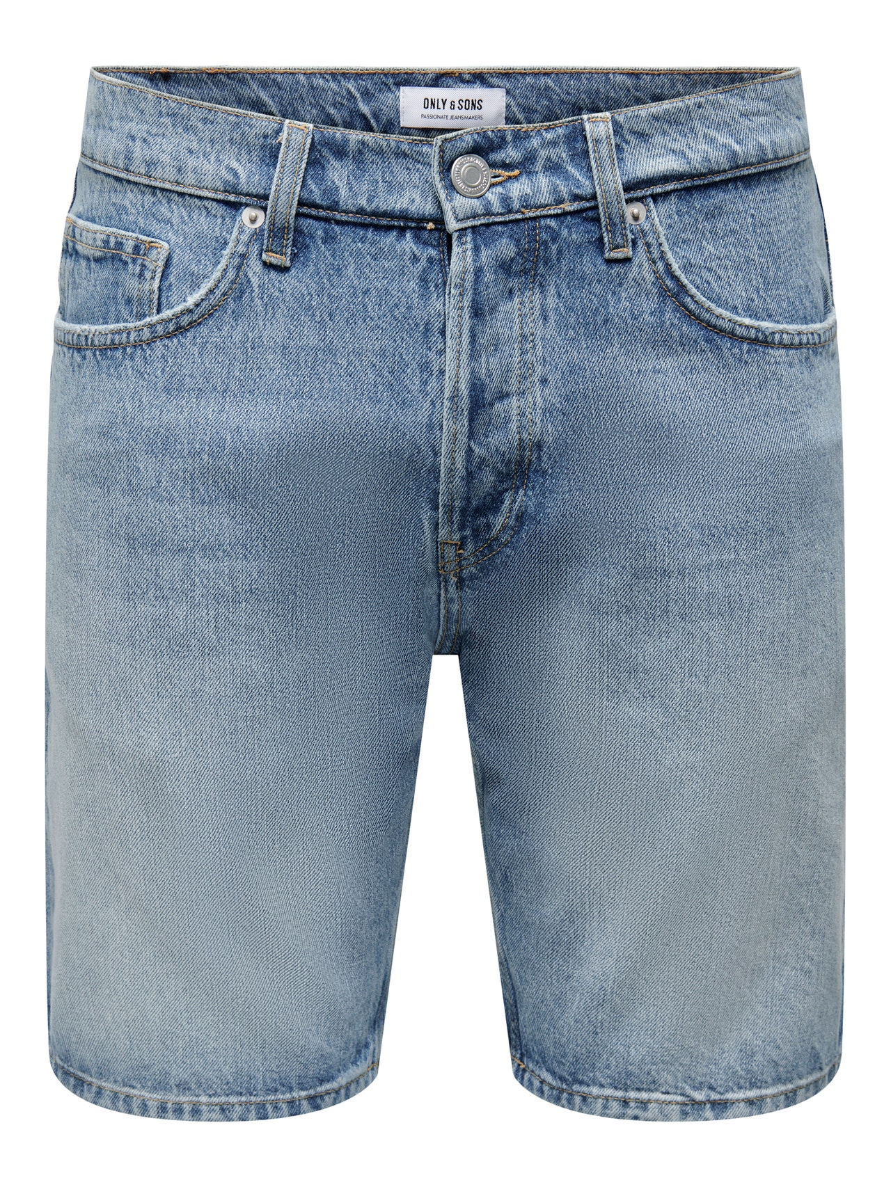 ONLY & SONS Rak passform Normal midja Shorts -Light Blue Denim - 22026092