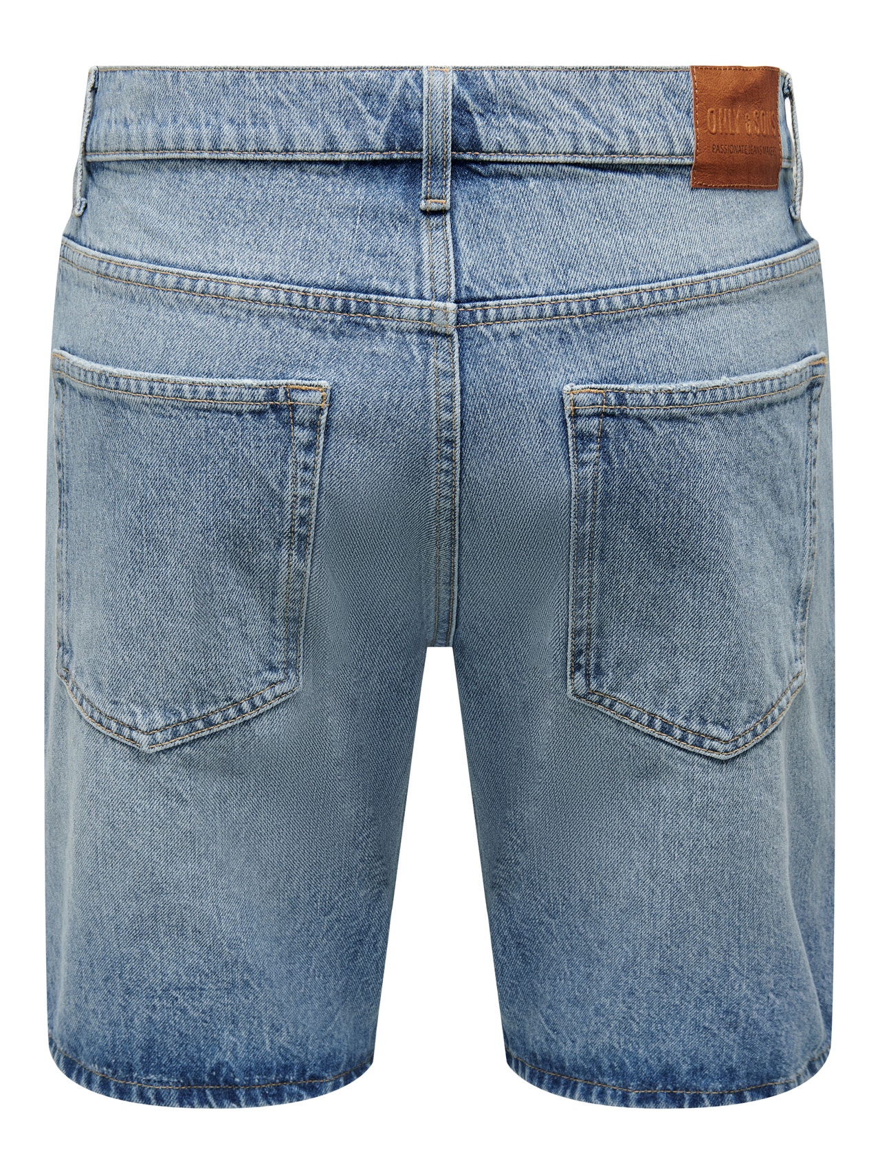 ONLY & SONS Rak passform Normal midja Shorts -Light Blue Denim - 22026092