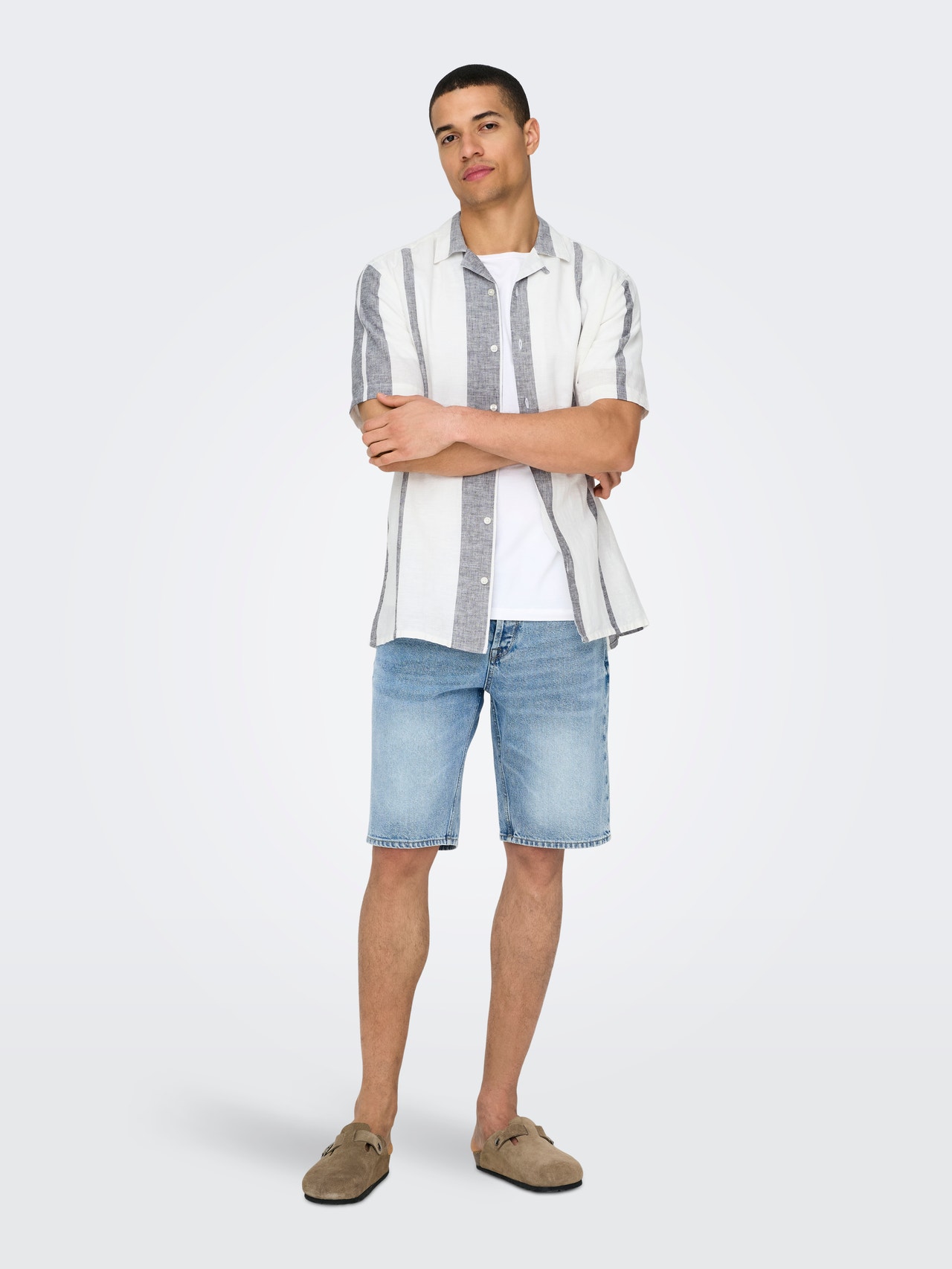 ONLY & SONS Shirt with short sleeves -Cloud Dancer - 22026109