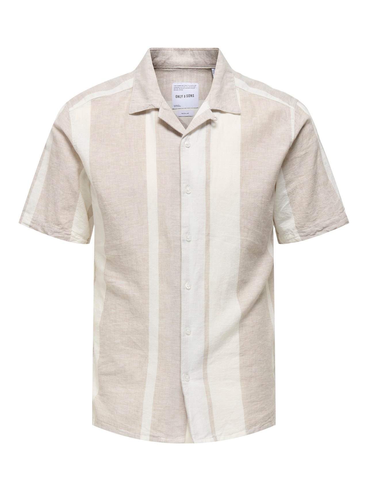 ONLY & SONS Camisas Corte regular Cuello cubano -Vintage Khaki - 22026109