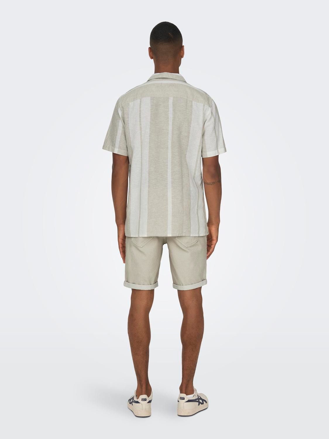 ONLY & SONS Regular Fit Resort collar Shirt -Vintage Khaki - 22026109