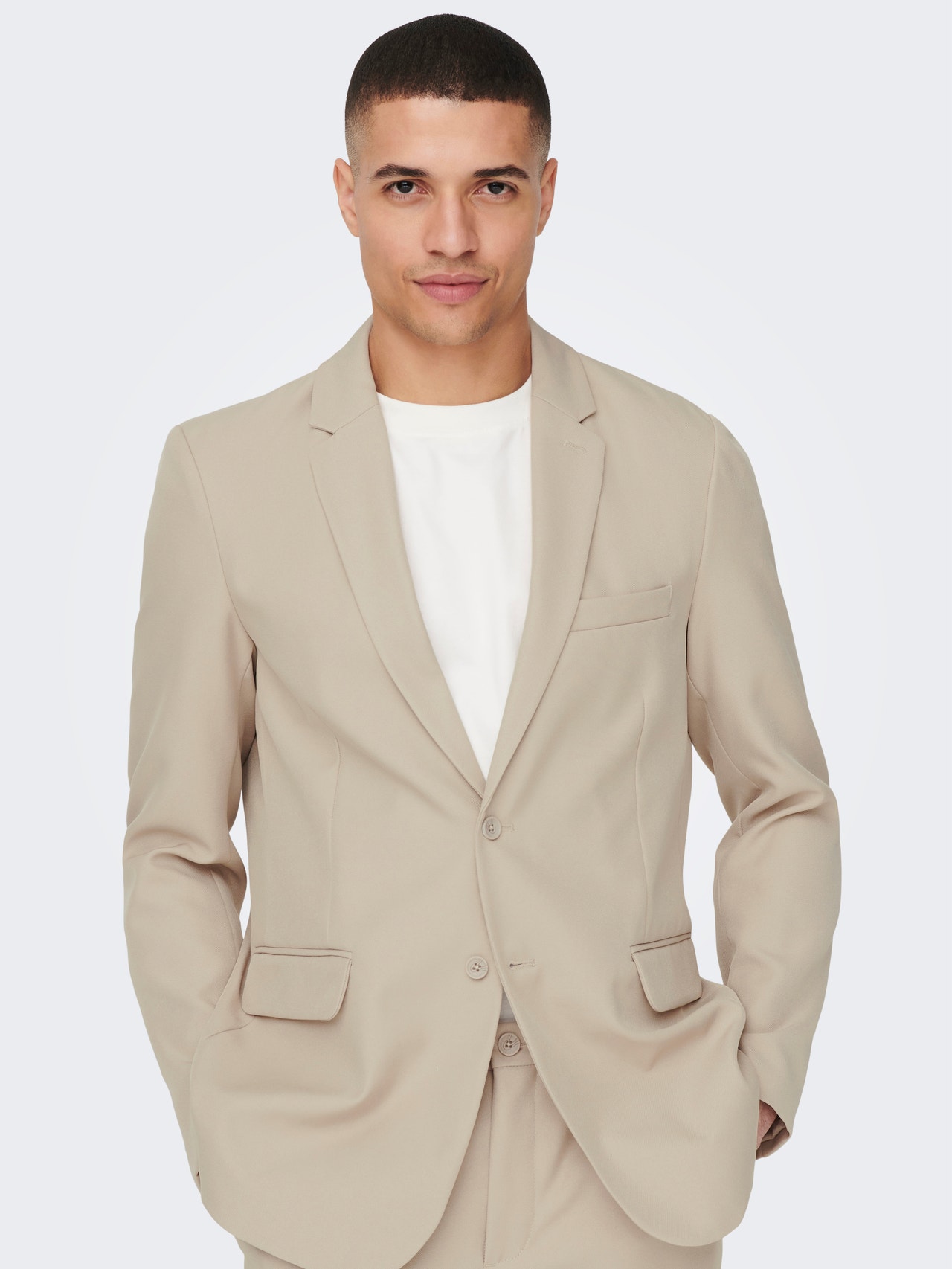 ONLY & SONS Blazers Slim Fit Col à revers -Beige - 22026197