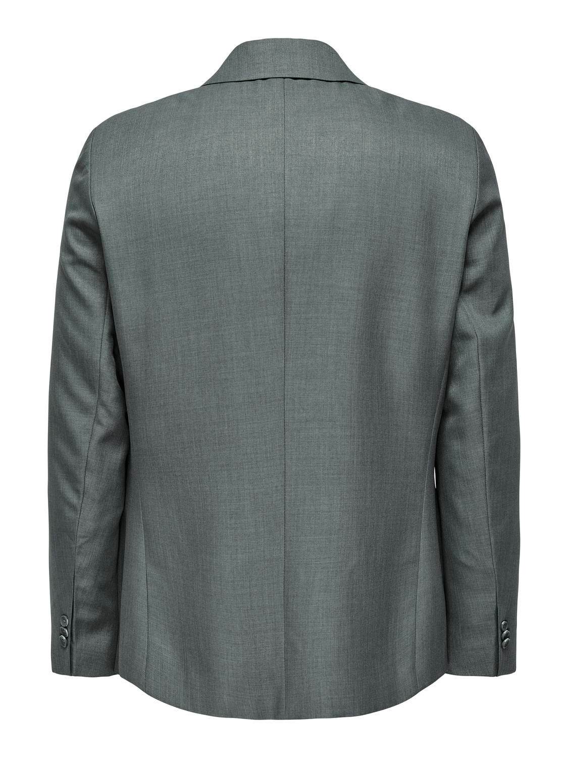 ONLY & SONS Blazers Corte slim Cuello invertido -Medium Grey Melange - 22026197