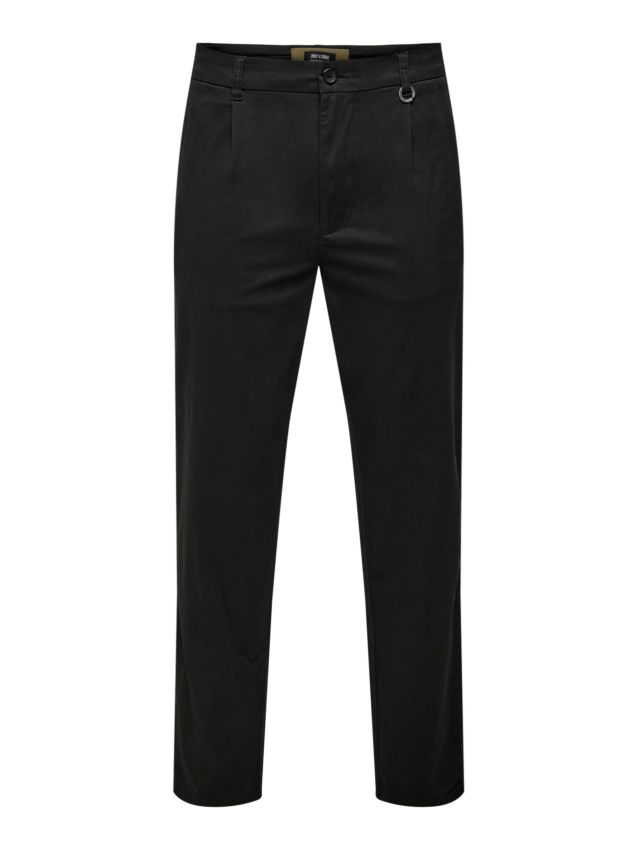 ONLY & SONS Tapered Fit Mid rise Trousers -Black - 22026225