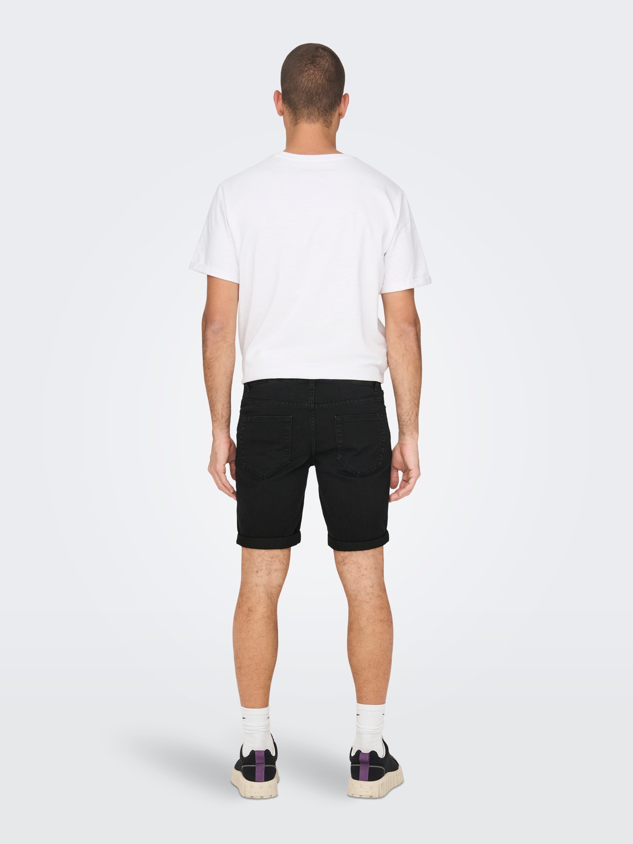 ONLY & SONS Normal geschnitten Mittlere Taille Shorts -Washed Black - 22026239