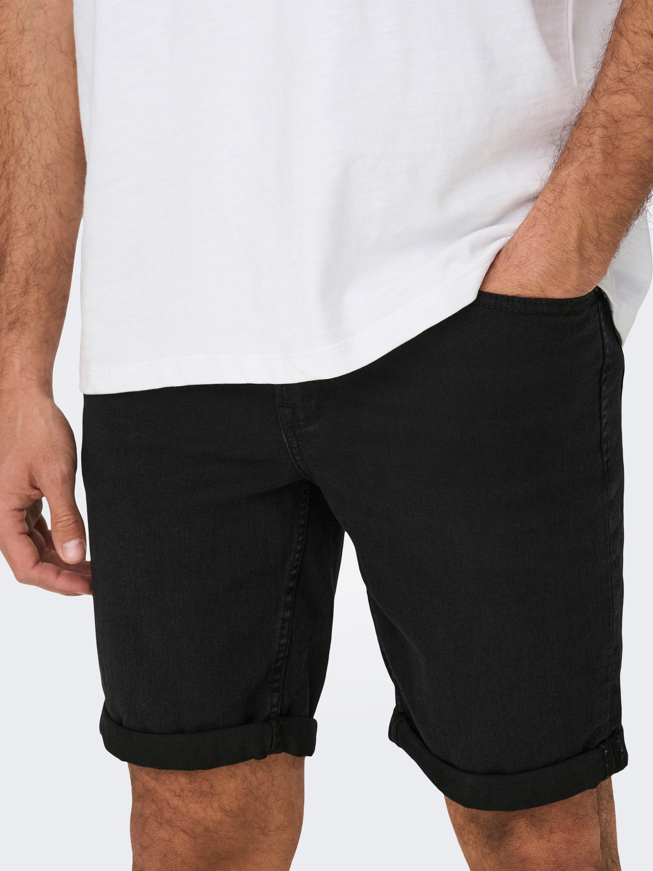 ONLY & SONS Regular Fit Normalt snitt Shorts -Washed Black - 22026239